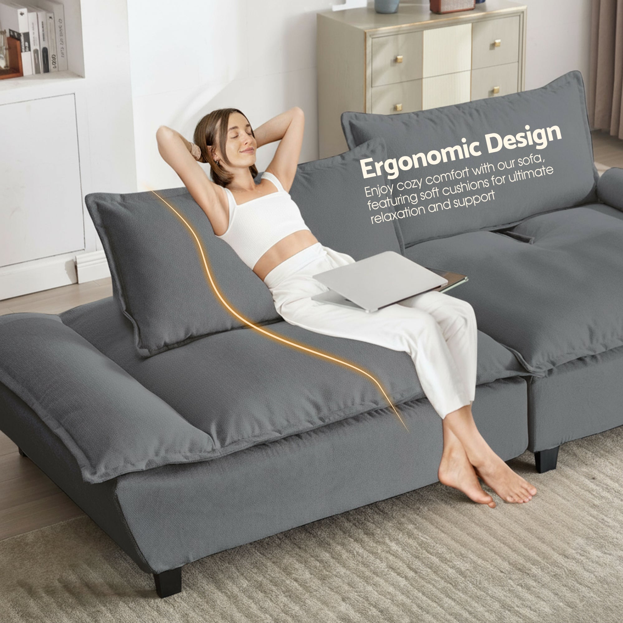 Advwin 114” Oversized Couch Loveseat Set