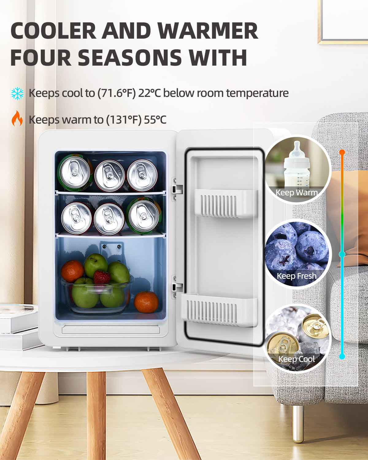 Advwin 20L Skincare Mini Fridge with Mirror