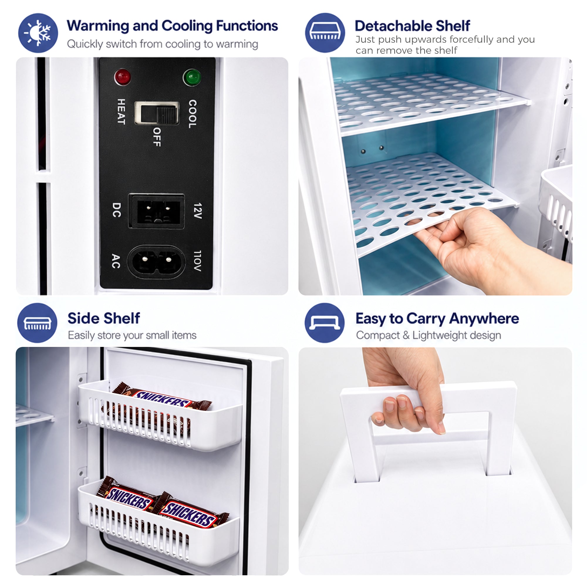 Advwin Portable Mini Fridge for Skin Care w/ Handle