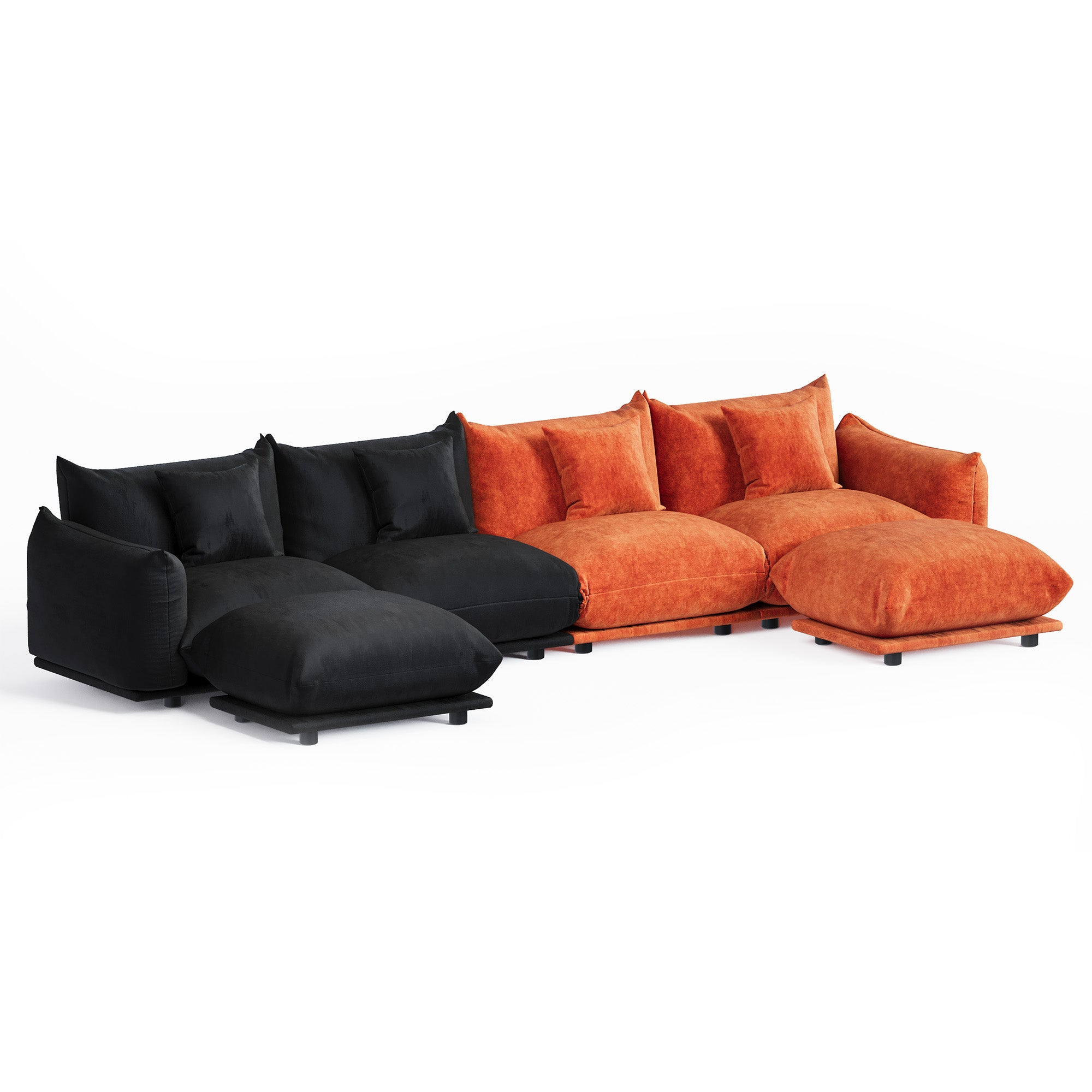 Advwin Modern Minimalist Chenille Modular Sectional Sofa