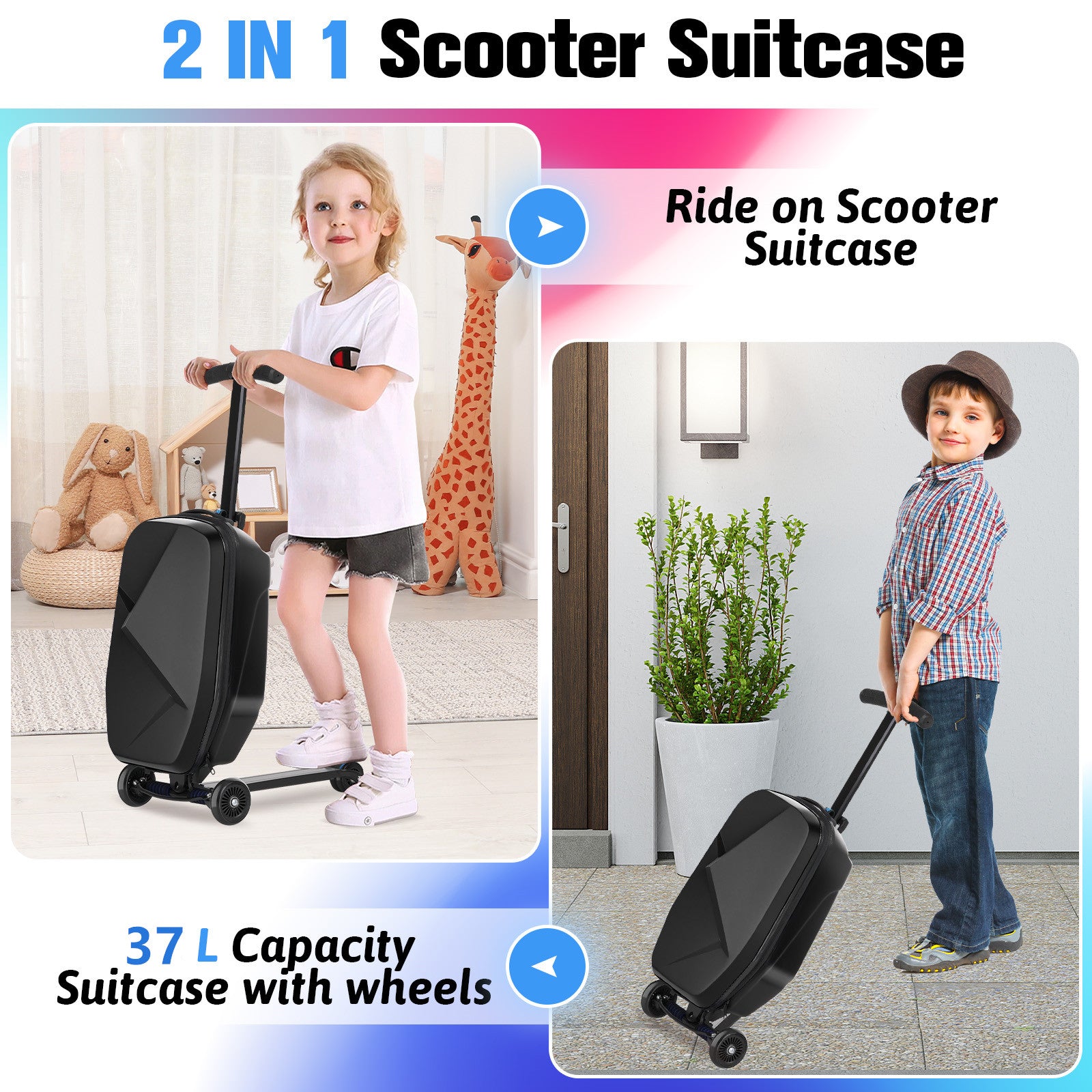 Advwin ride on scooter suitcase