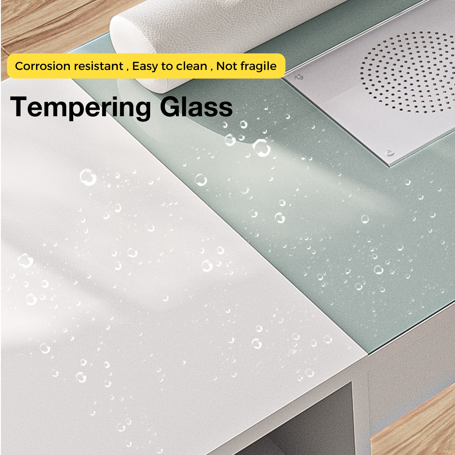 Acetone-Resistant Glass Top Nail Desk