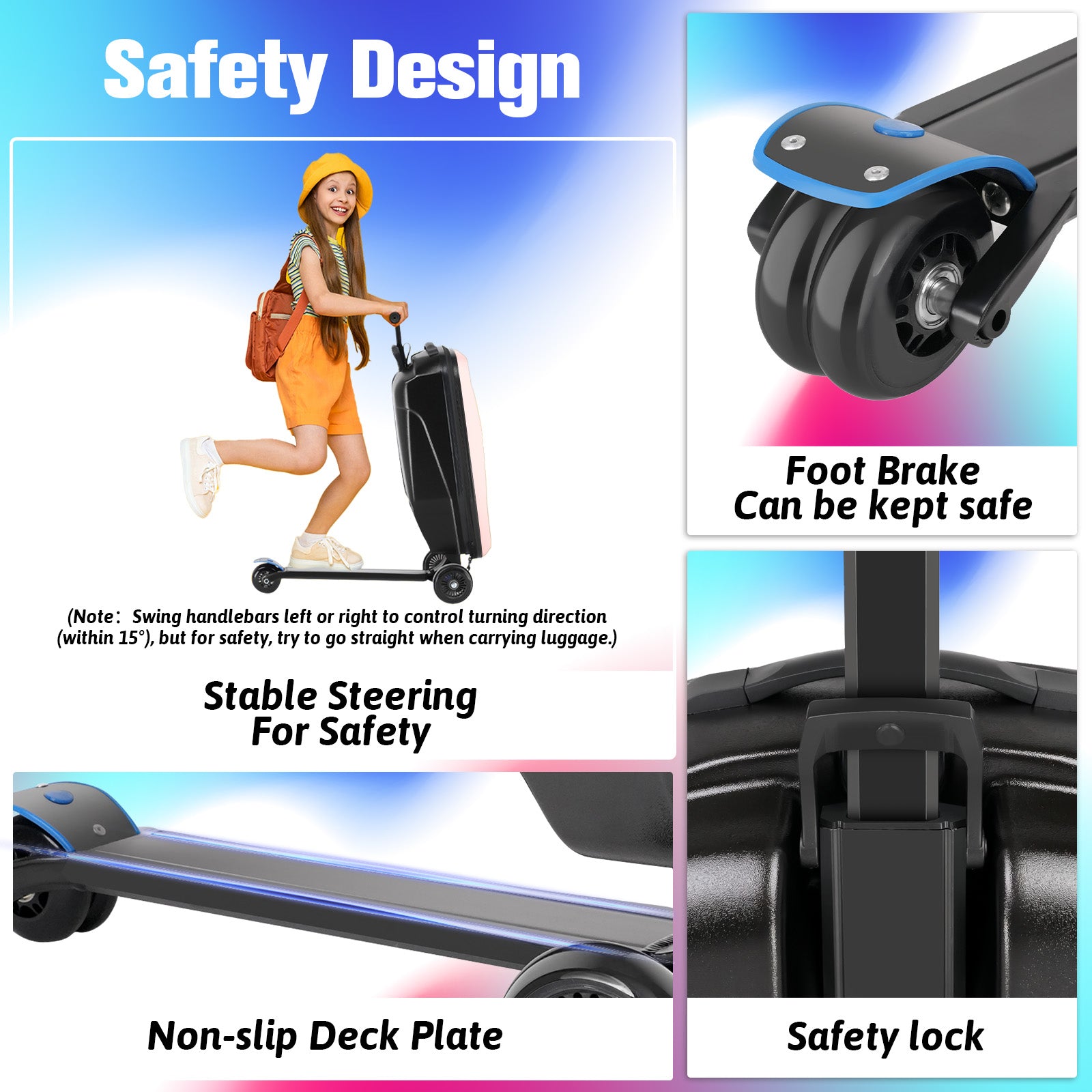 Advwin scooter luggage stable steering for safty