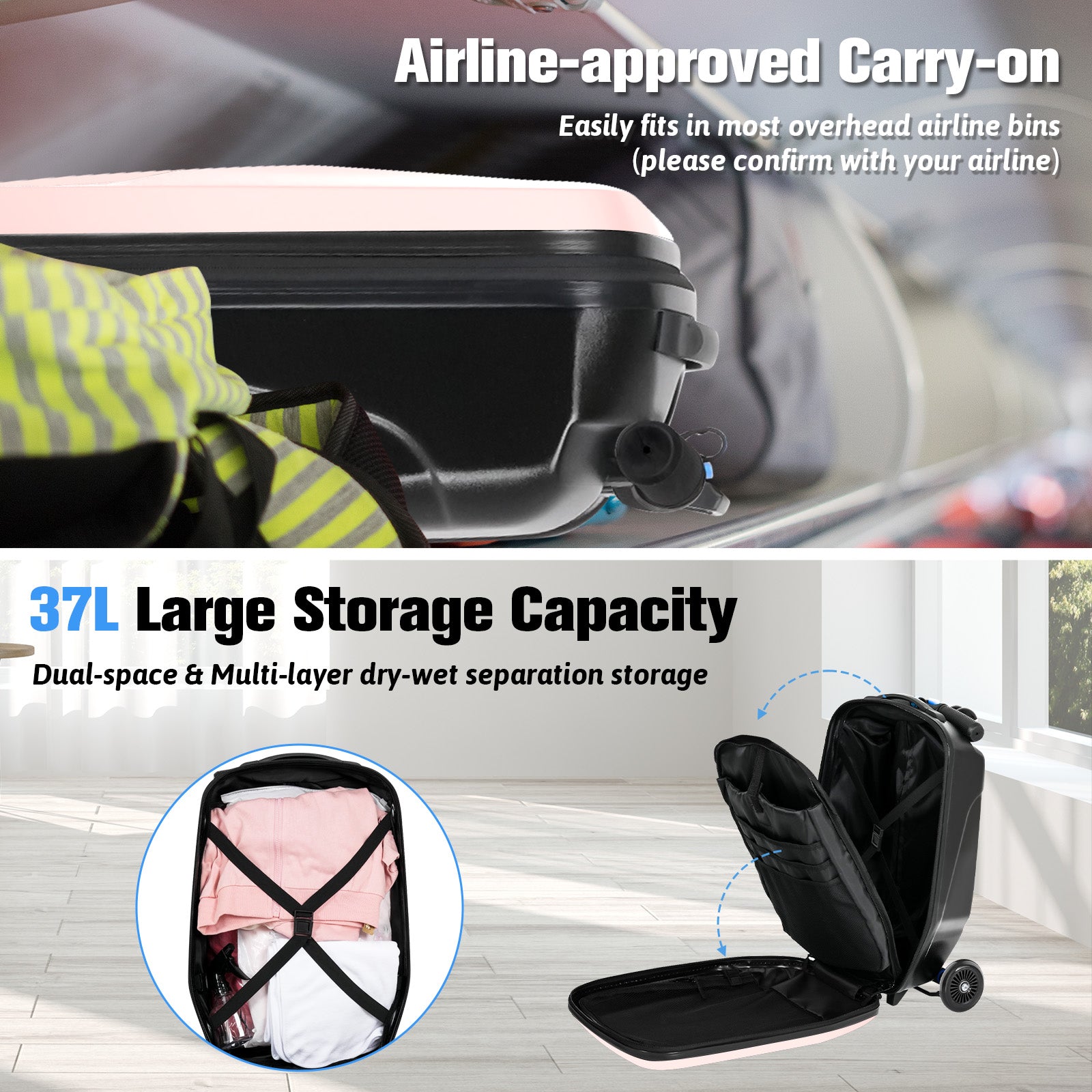 37L Large Storage Capacity Scooter Luggage