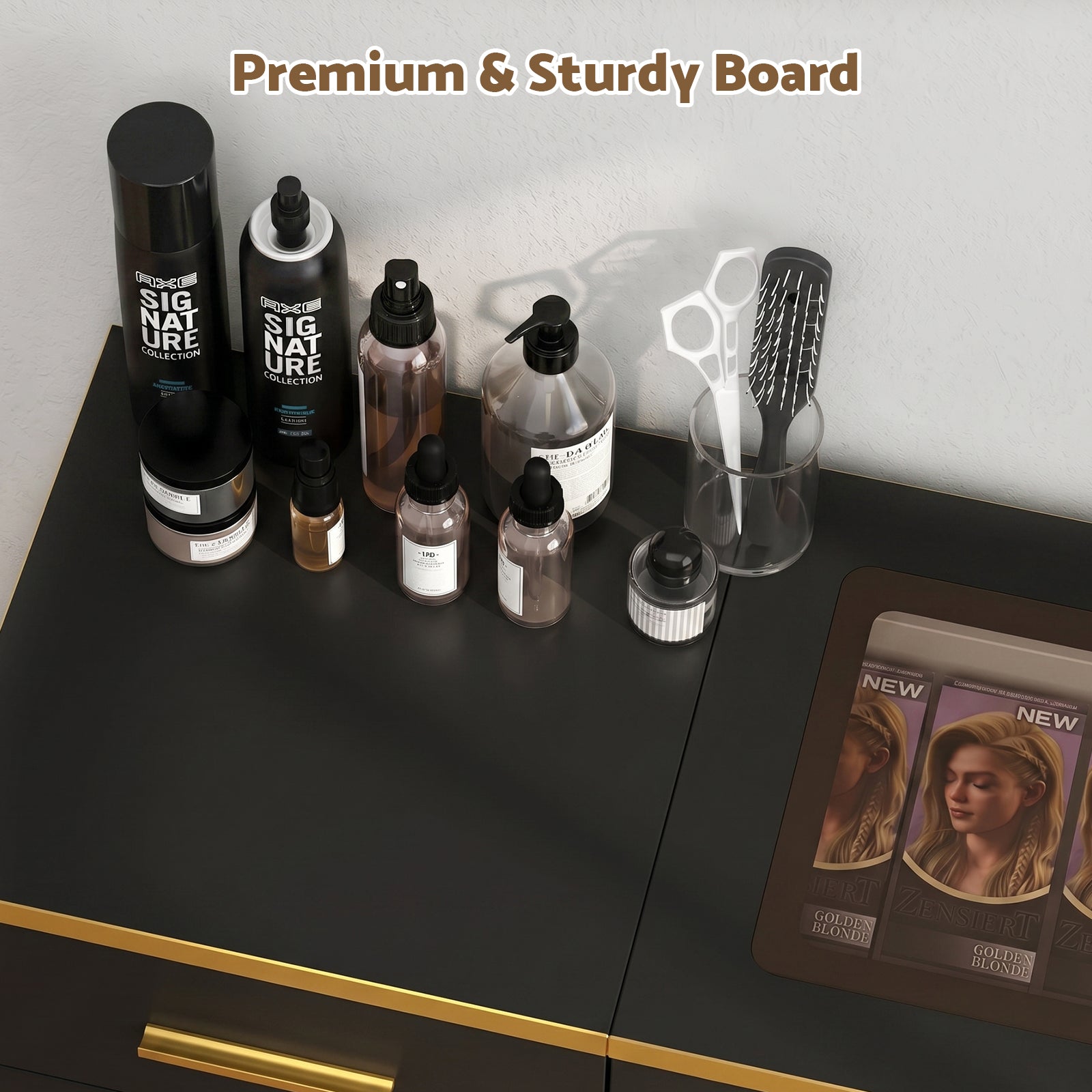 Advwin Wall Mount Salon Barber Station with Glass Top