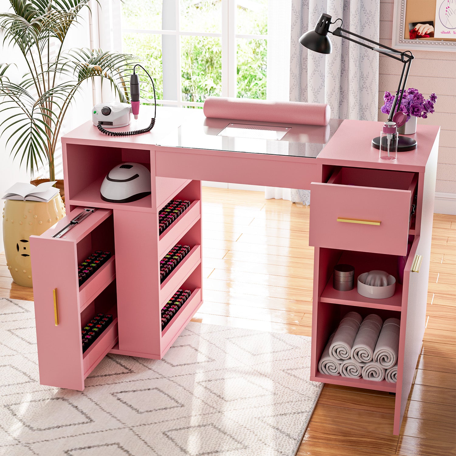 Advwin Nail Desk with Large Storage Space