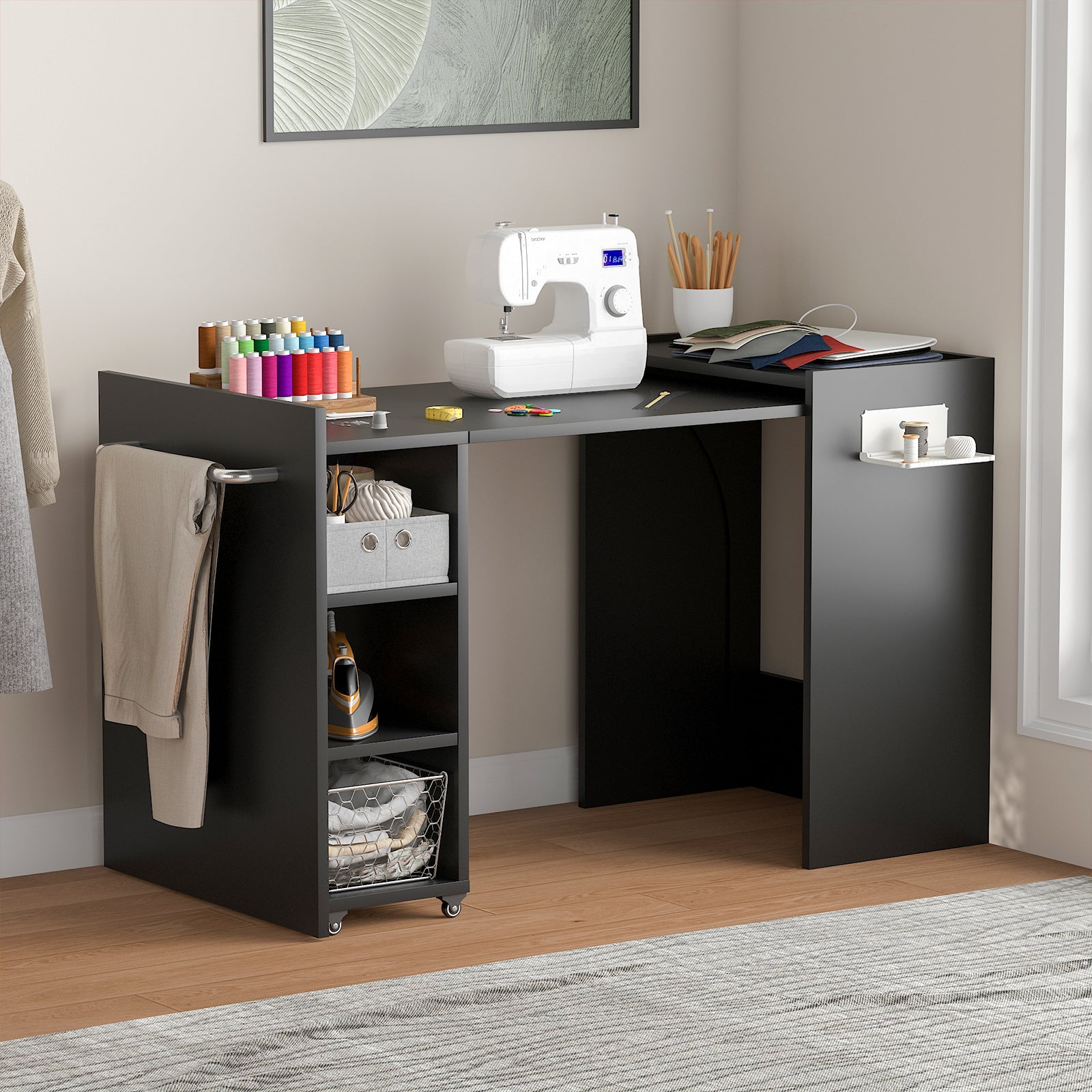 Advwin Multipurpose Folding with Storage Drawer Manicure Table