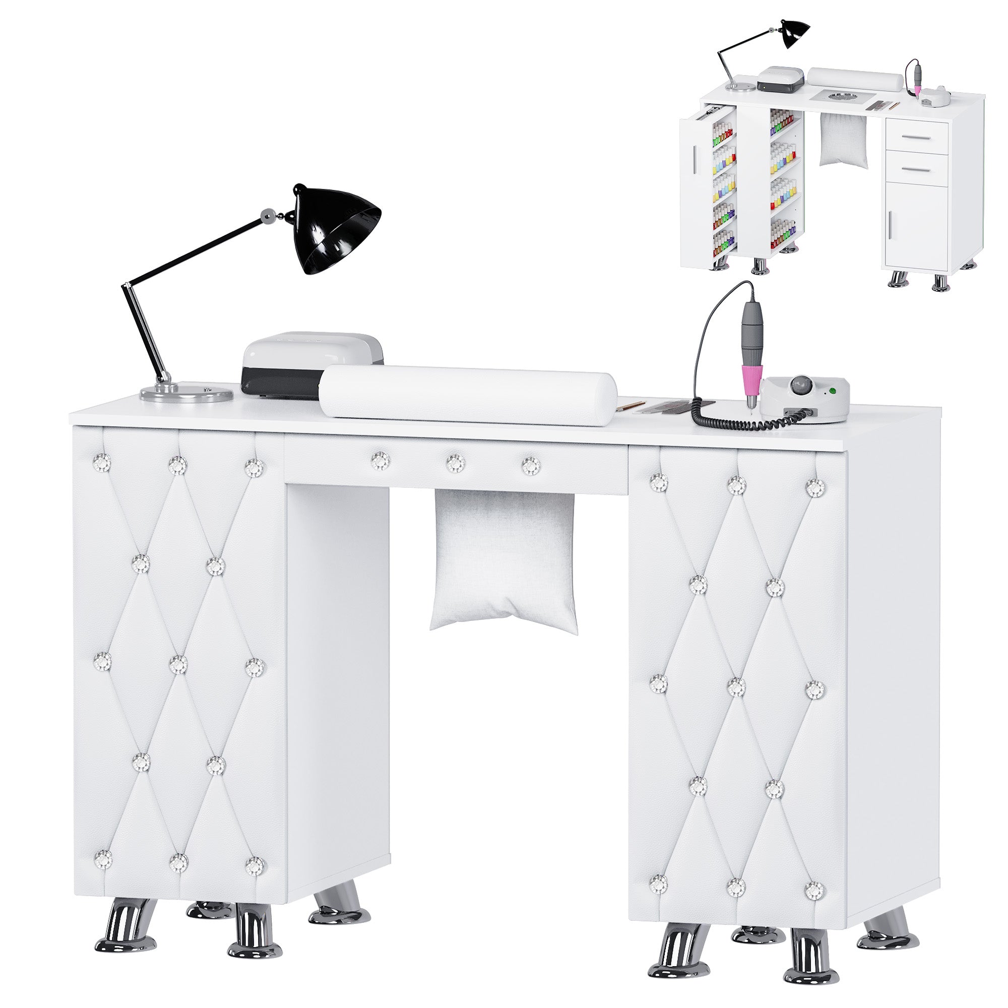 Advwin Manicure Table w/Dust Collector & Wrist Rest