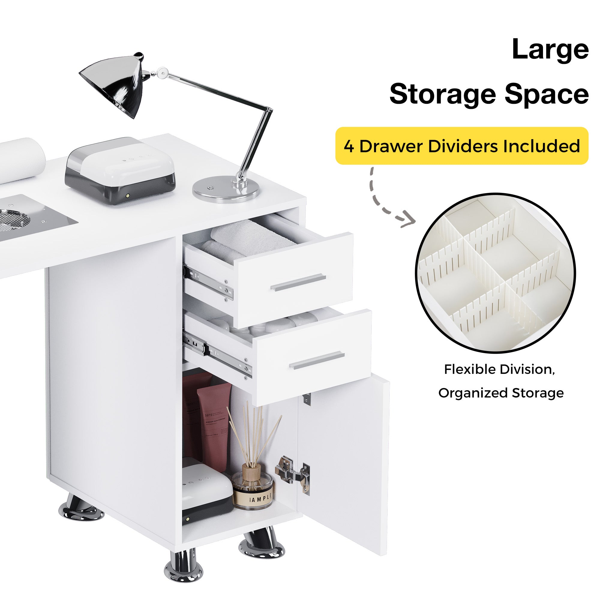 Advwin Manicure Table w/Dust Collector & Wrist Rest