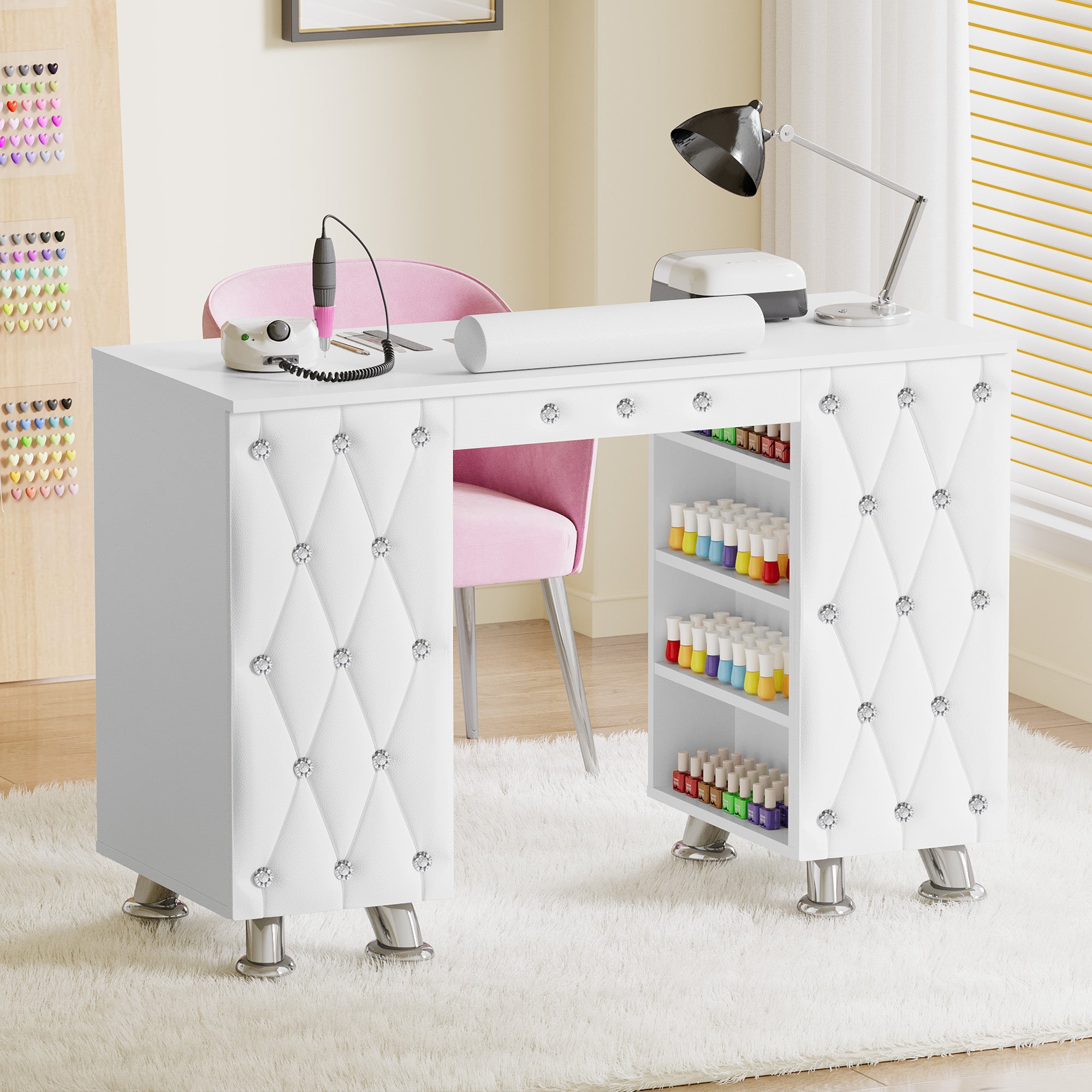Advwin Manicure Table w/Dust Collector & Wrist Rest