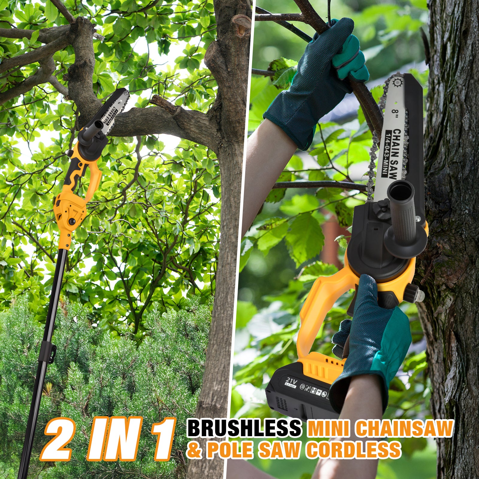 Advwin 2-in-1 Cordless Electric Chainsaw