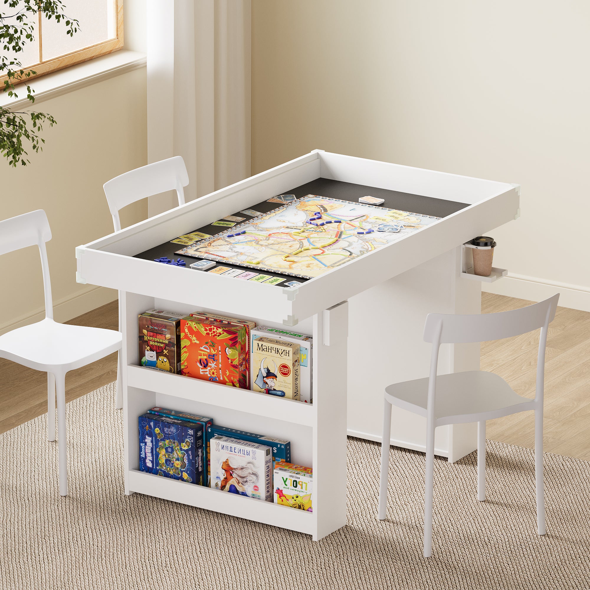 Advwin 2-in-1 Board Game Table with Removable Top