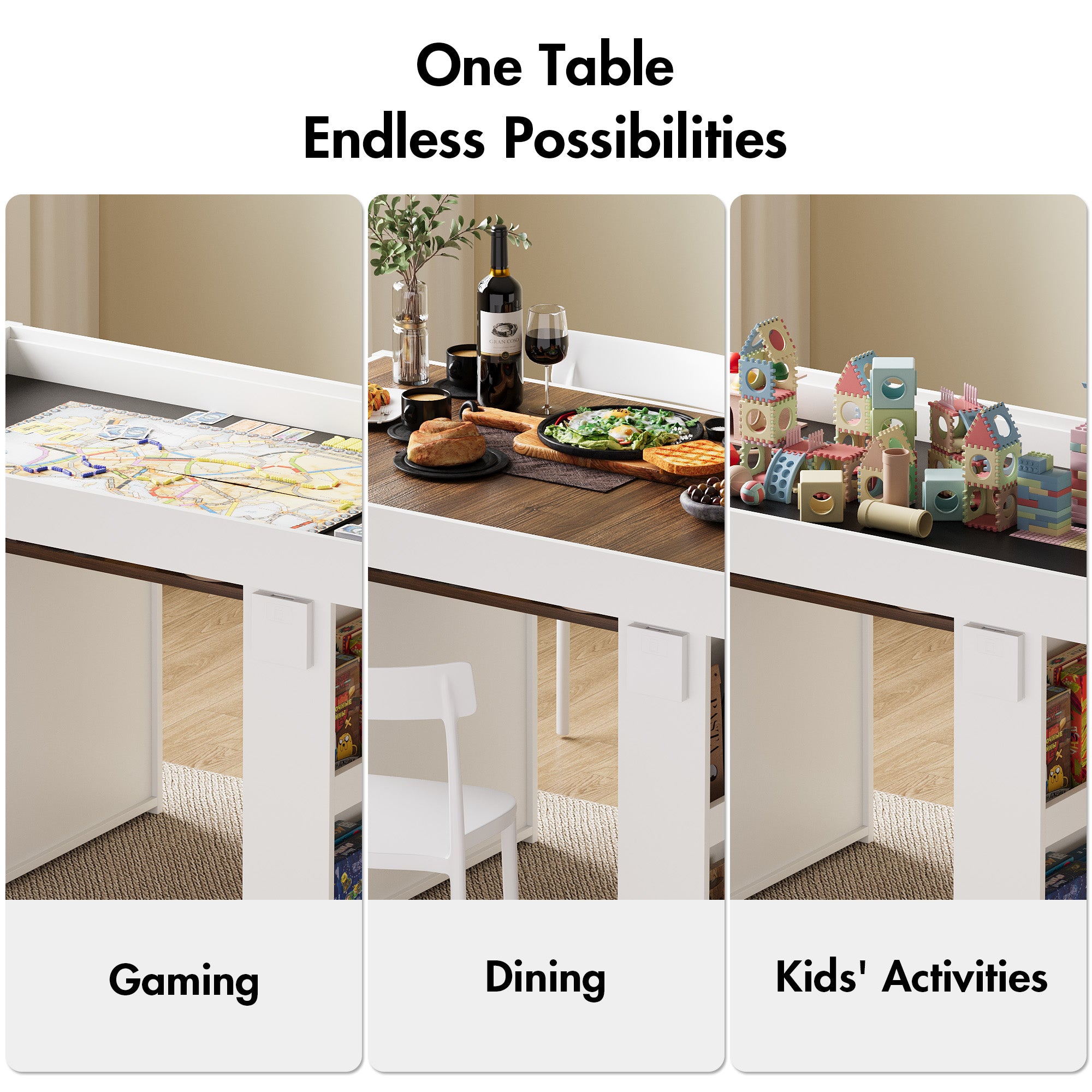 Advwin 2-in-1 Board Game Table with Removable Top