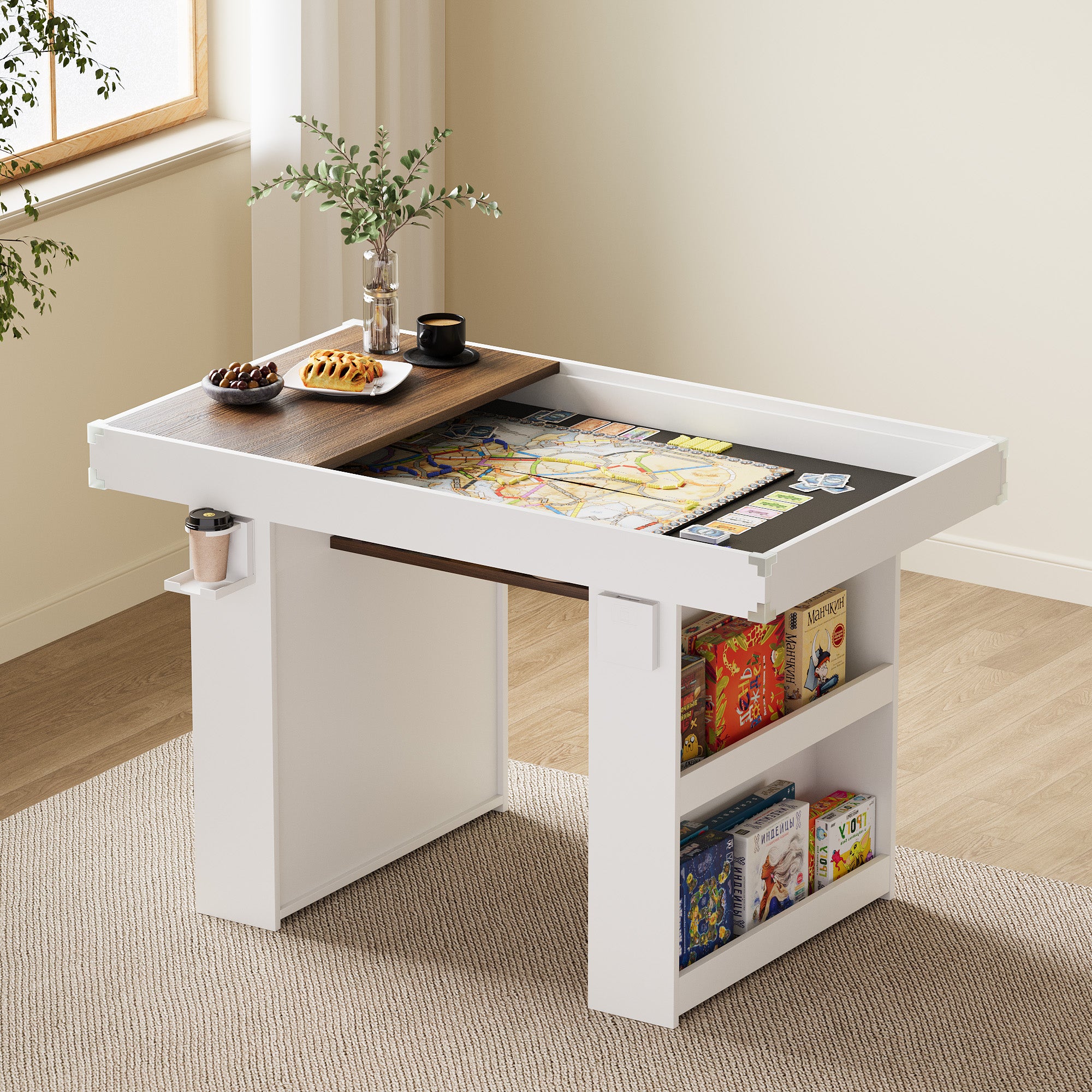 Advwin 2-in-1 Board Game Table with Removable Top