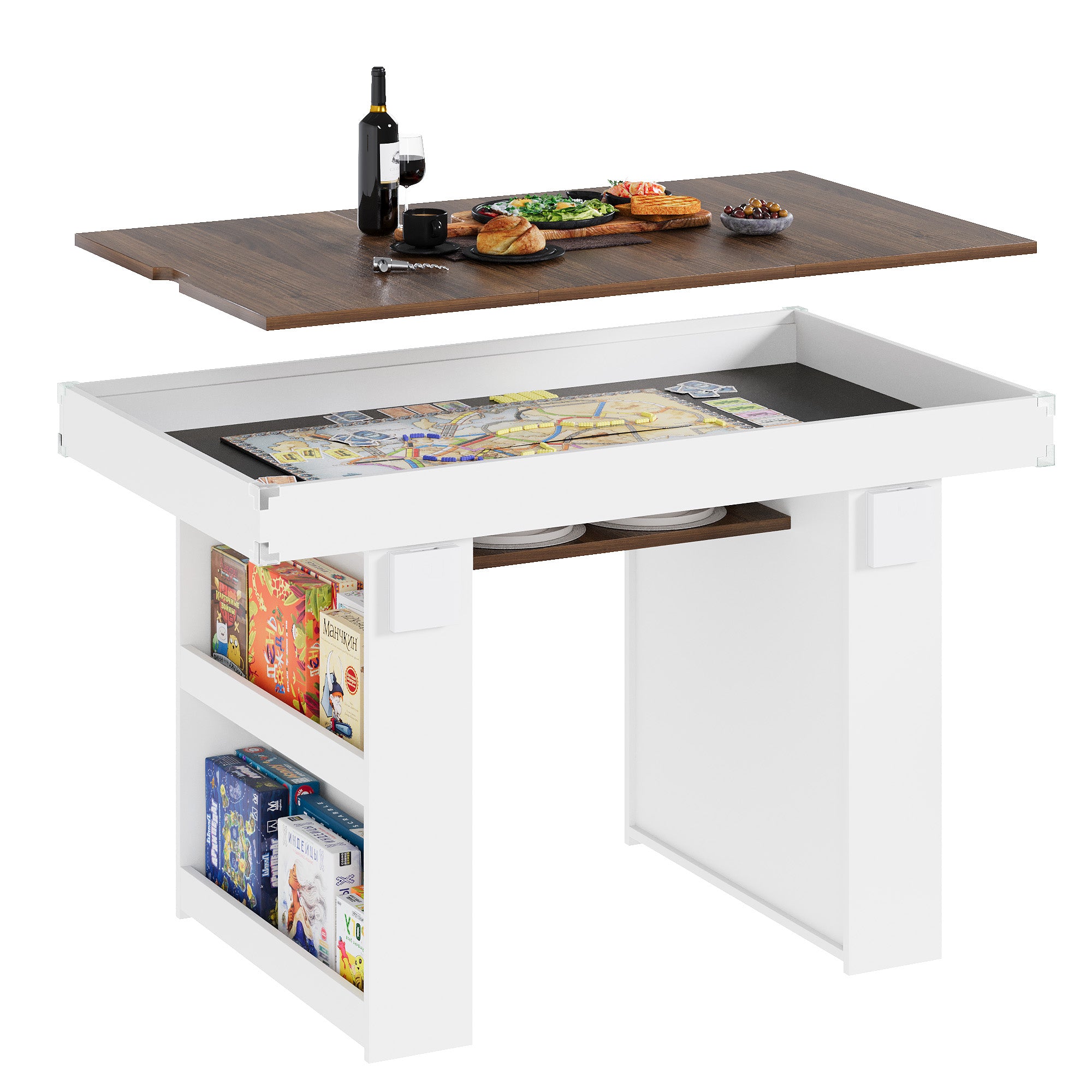Advwin 2-in-1 Board Game Table with Removable Top