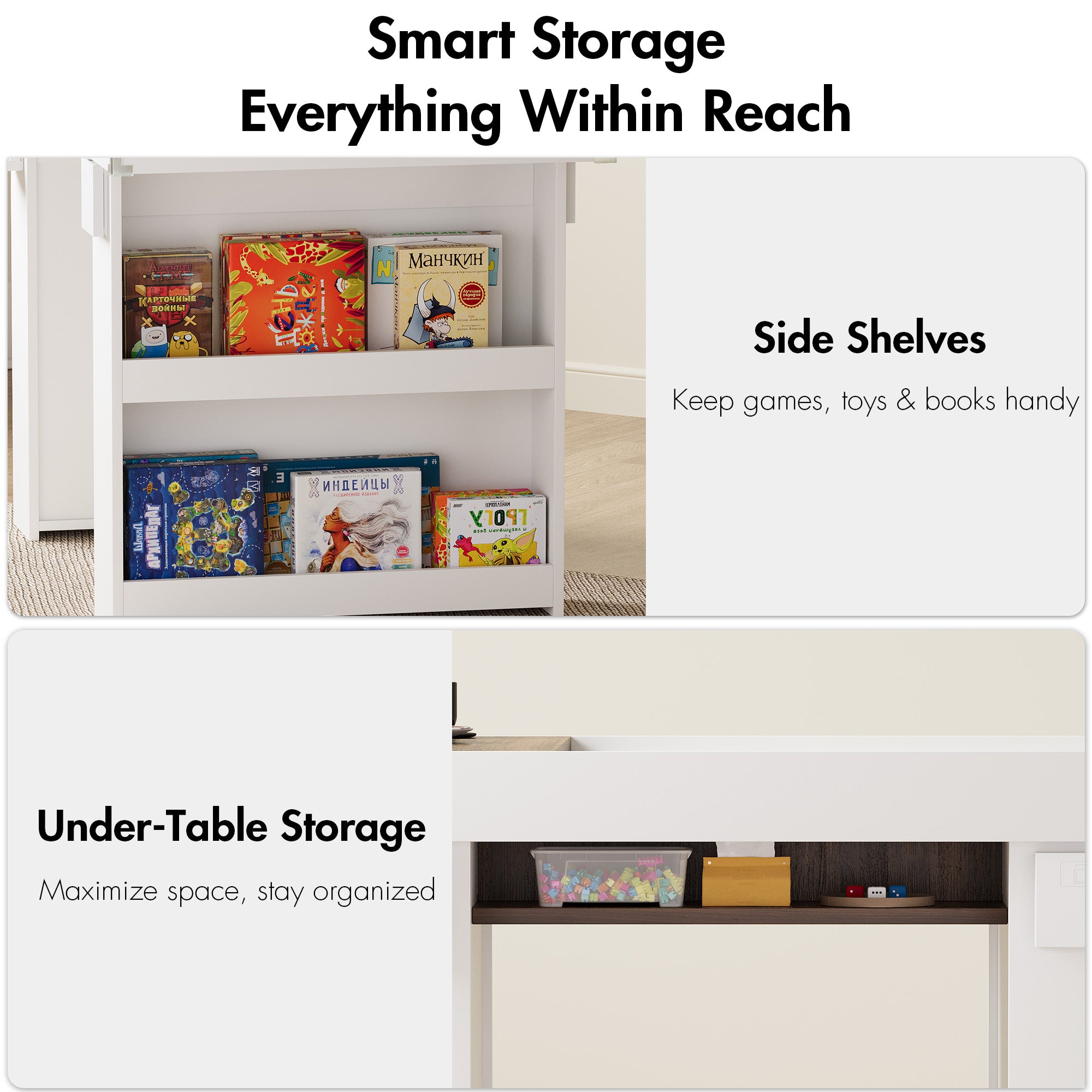 Advwin 2-in-1 Board Game Table with Removable Top