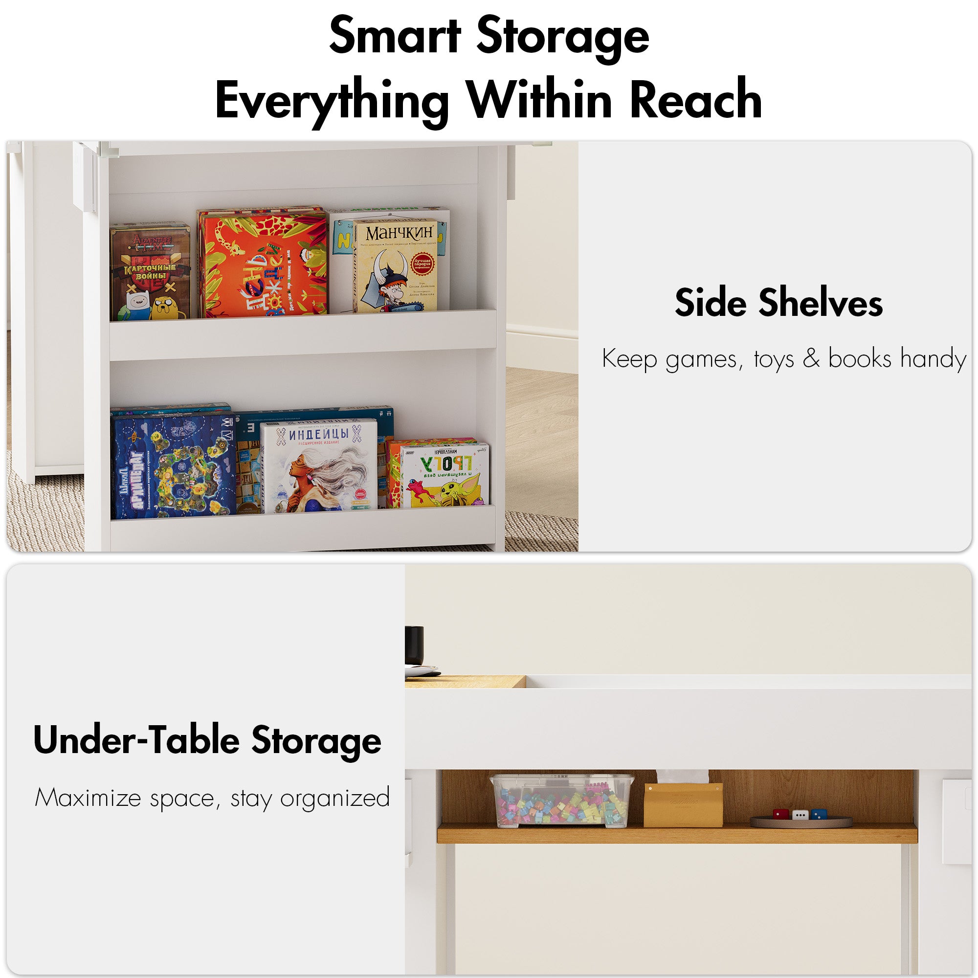 Advwin 2-in-1 Board Game Table with Removable Top