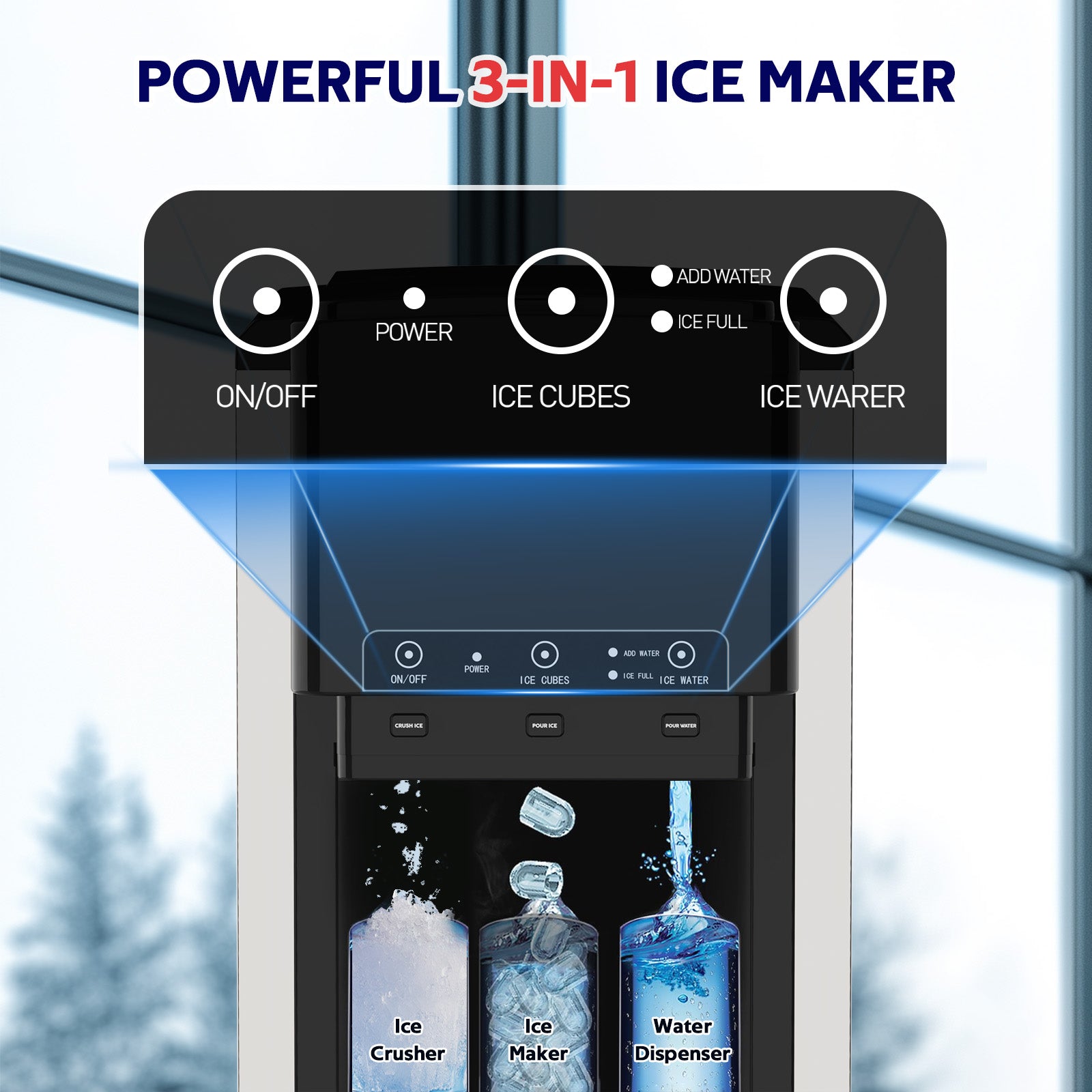 Powerful 3-in-1 Ice Maker