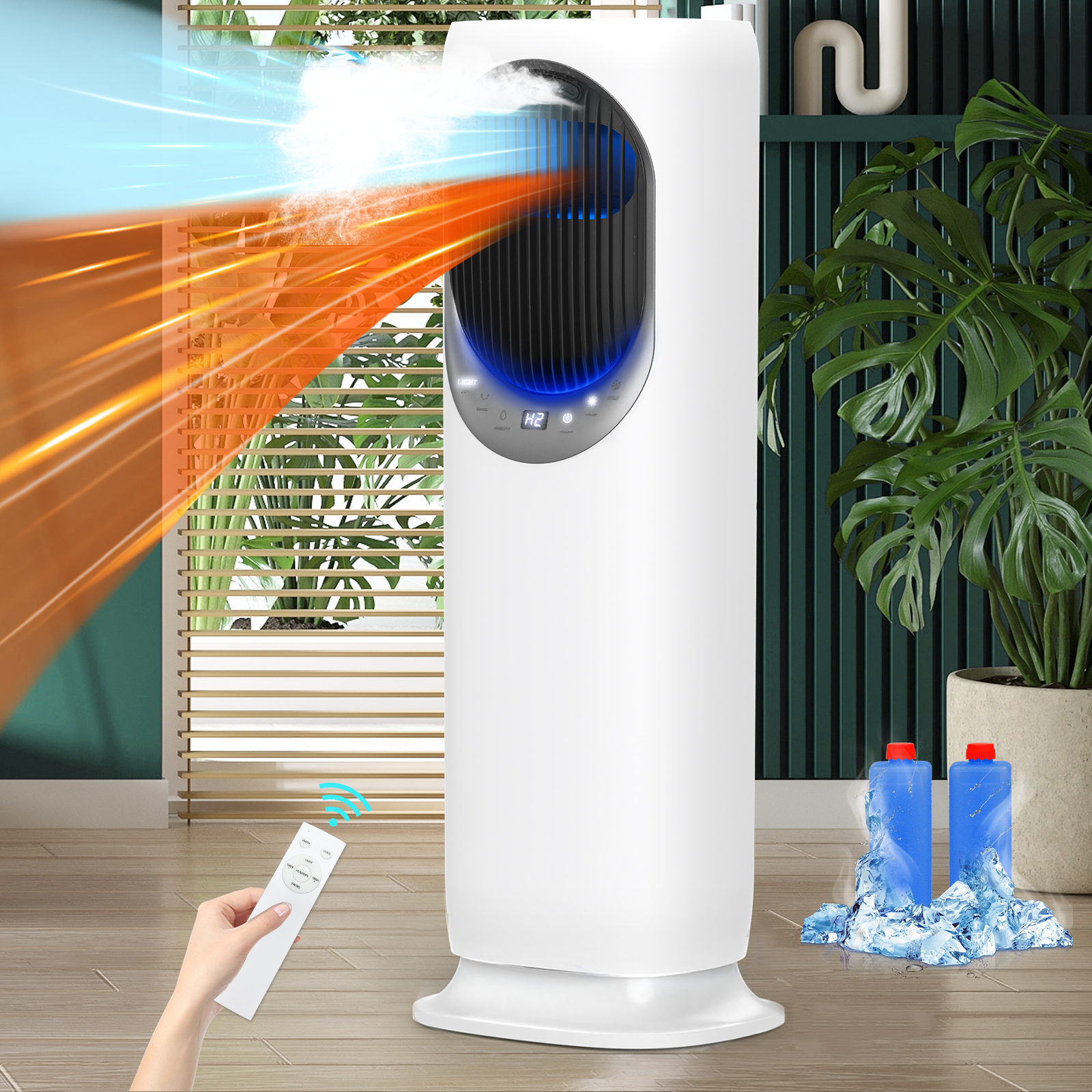 Humidifier Space Heater And Air Purifier Advwin Tower Fan Heater