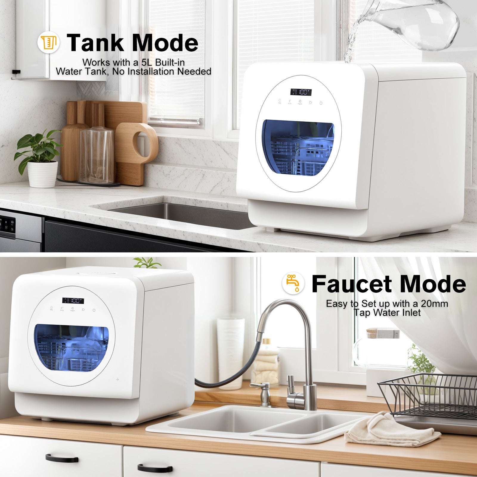 Advwin Portable Countertop Dishwasher