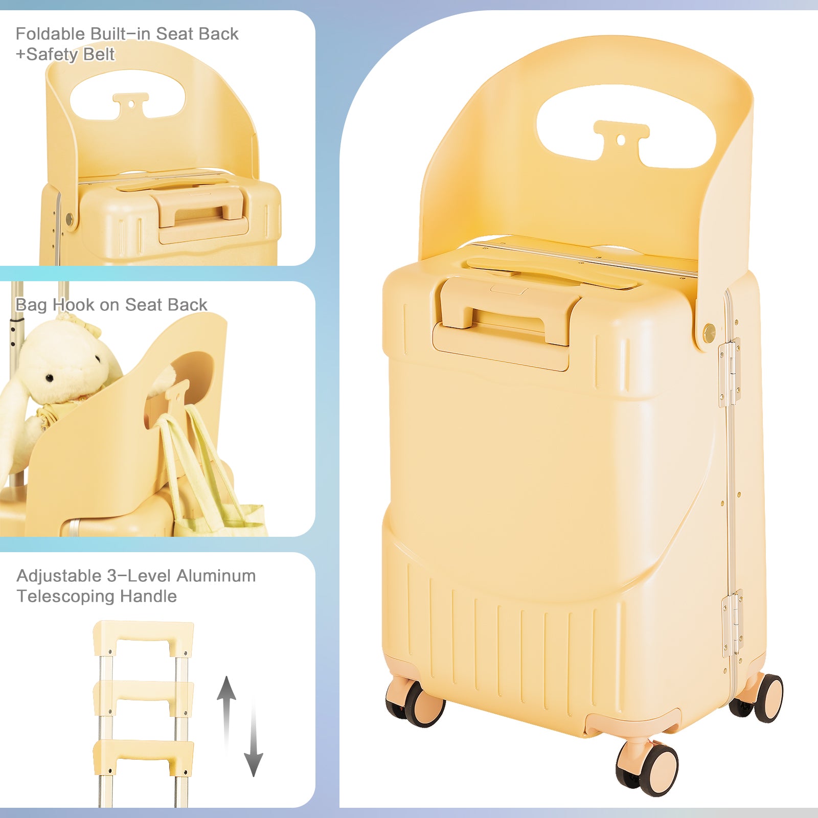 luggage with baby seat