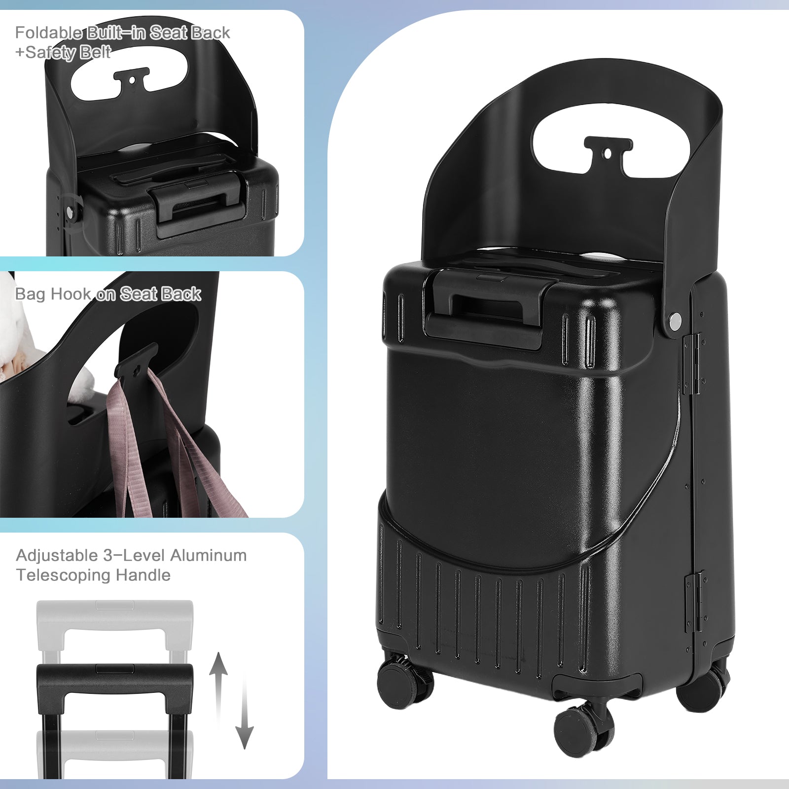 luggage with baby seat