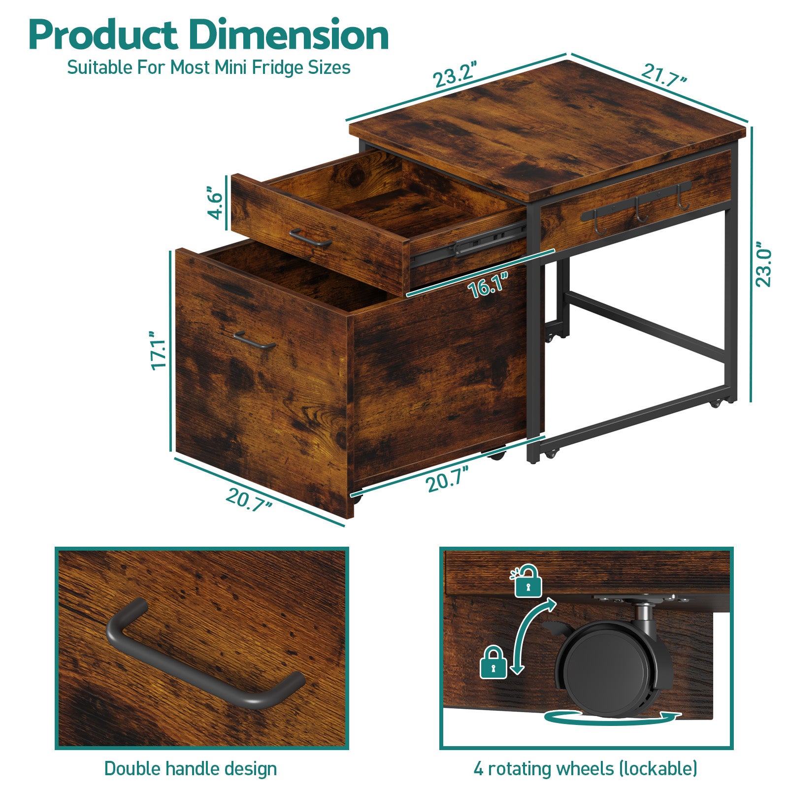 Advwin Mini Fridge Stand with Storage