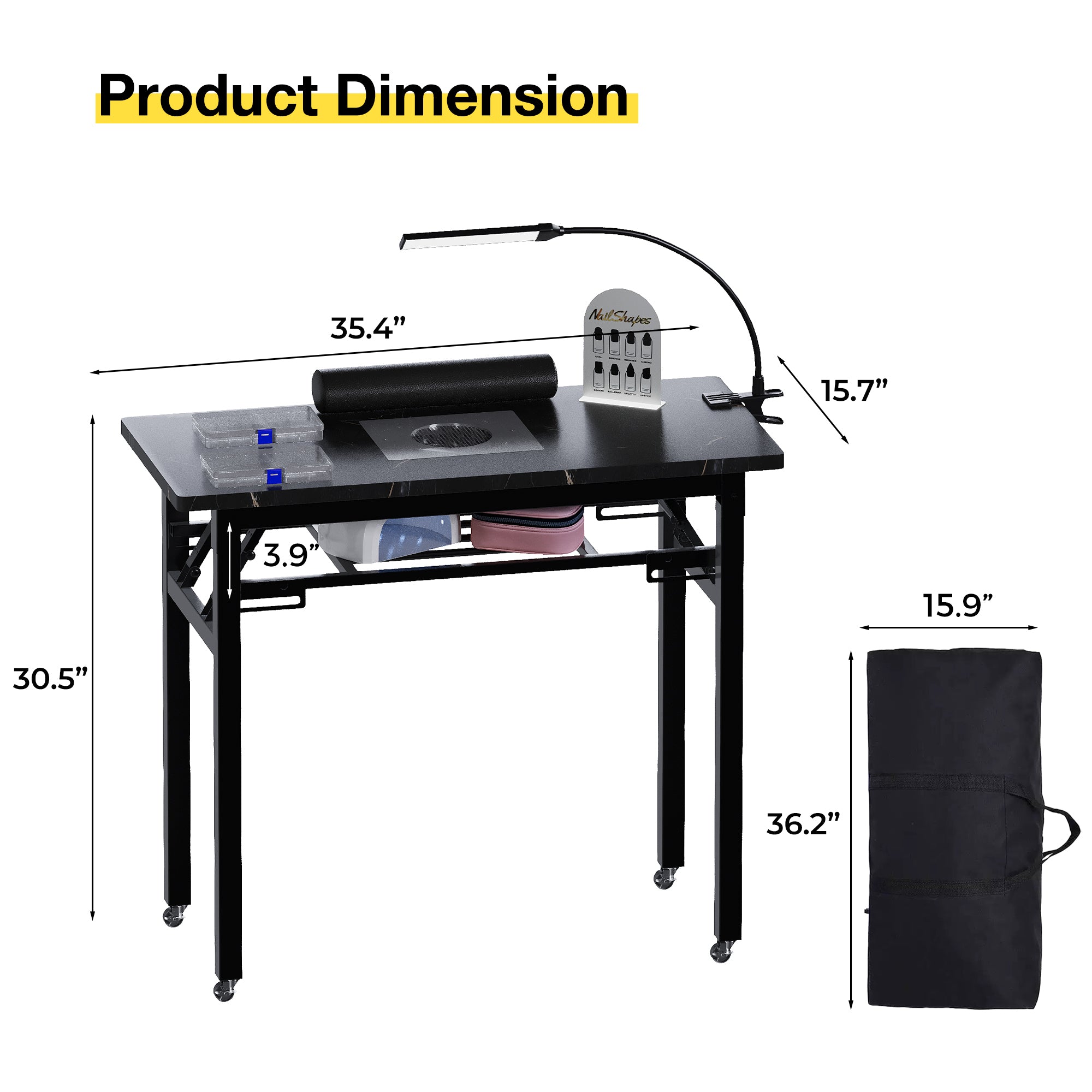 Advwin Portable Manicure Table w/ Dust Collector