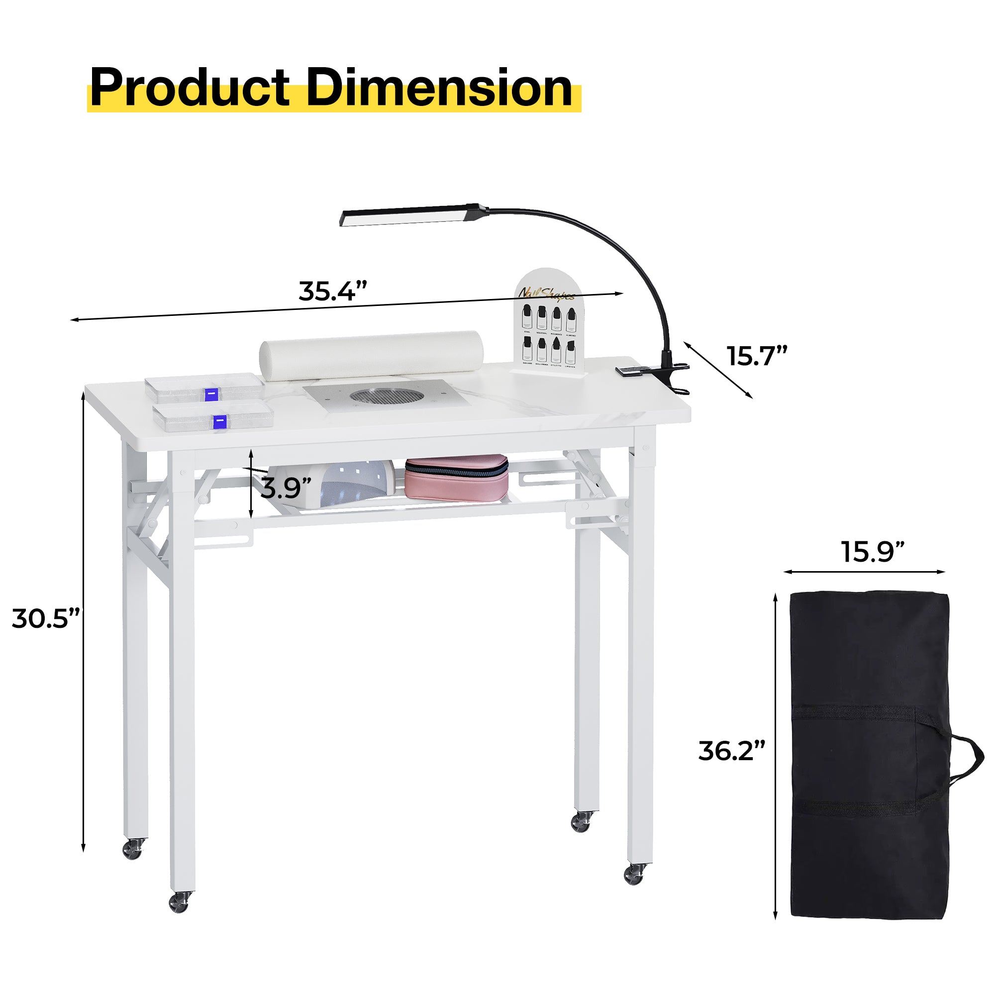 Advwin Portable Manicure Table w/ Dust Collector