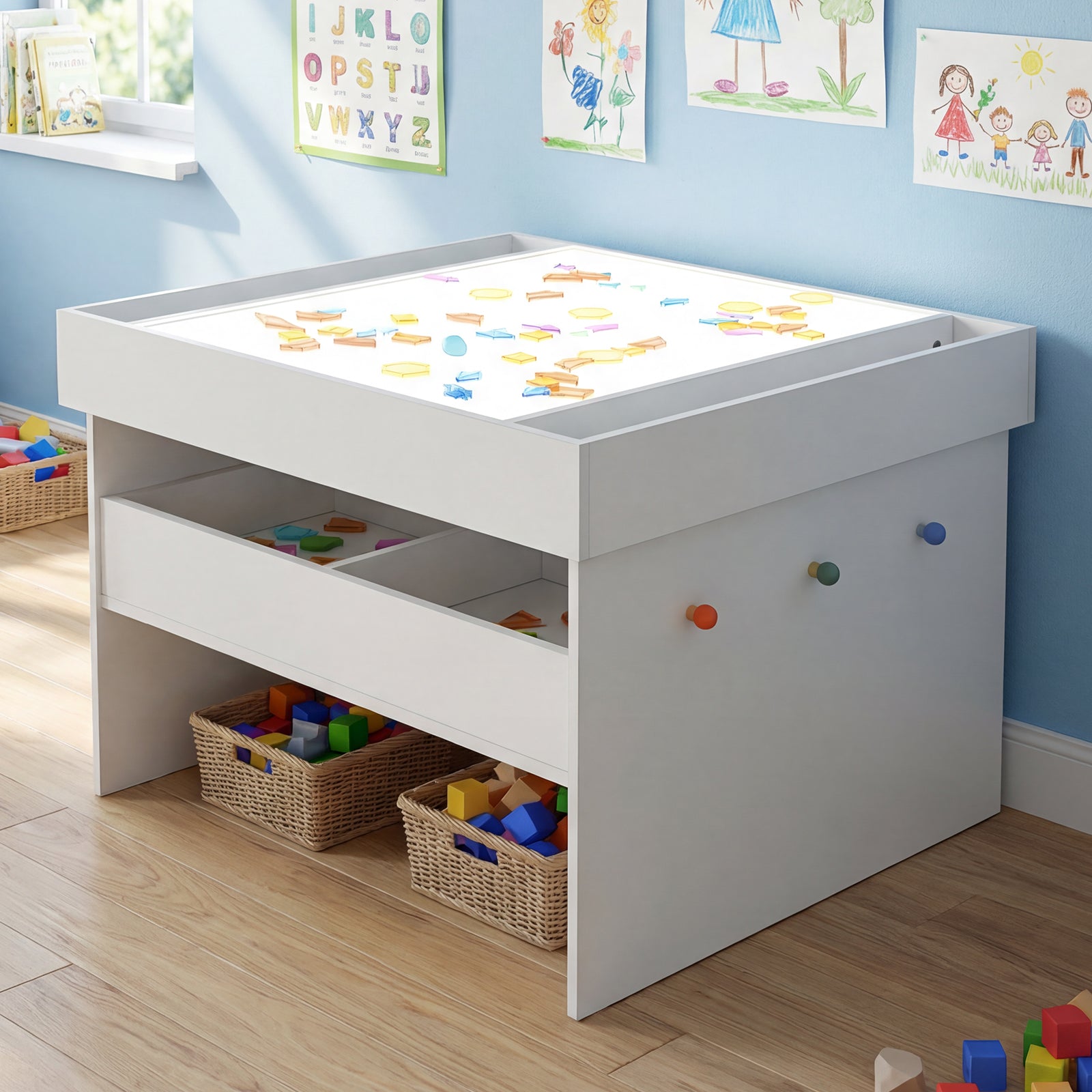 Advwin LED Sensory Activity Table with Storage