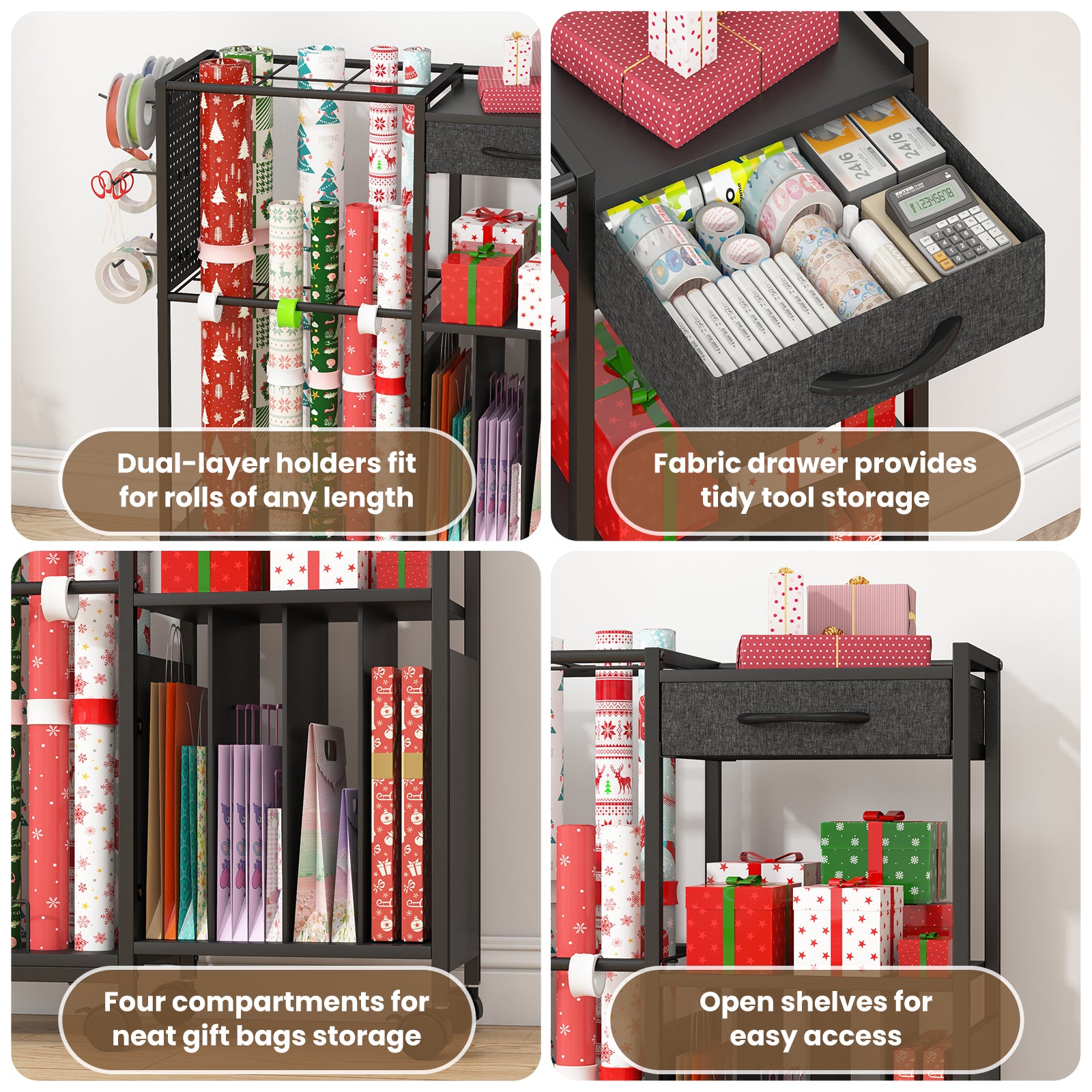 Advwin Wrapping Paper Storage Cart