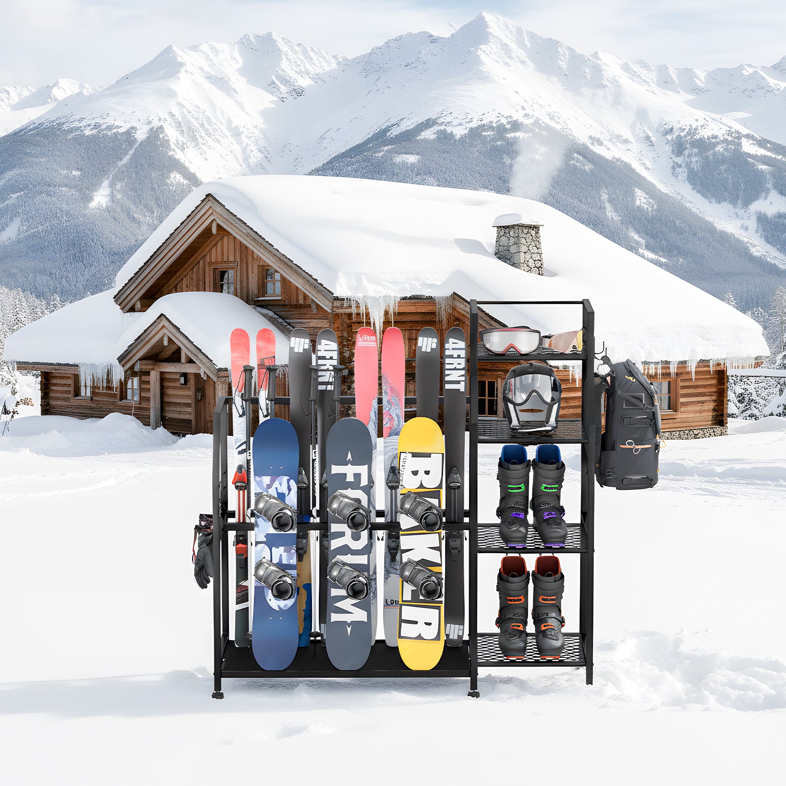 Advwin 4-Tier Freestanding Snowboard Rack