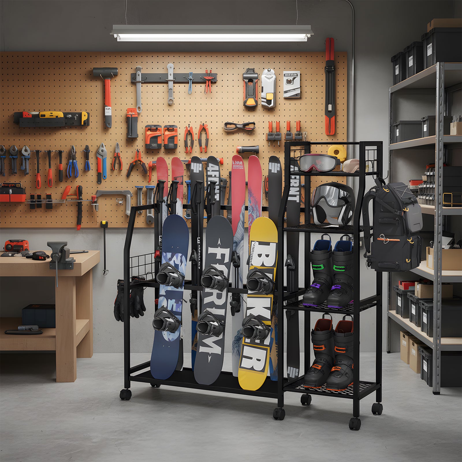 Advwin 4-Tier Freestanding Snowboard Rack