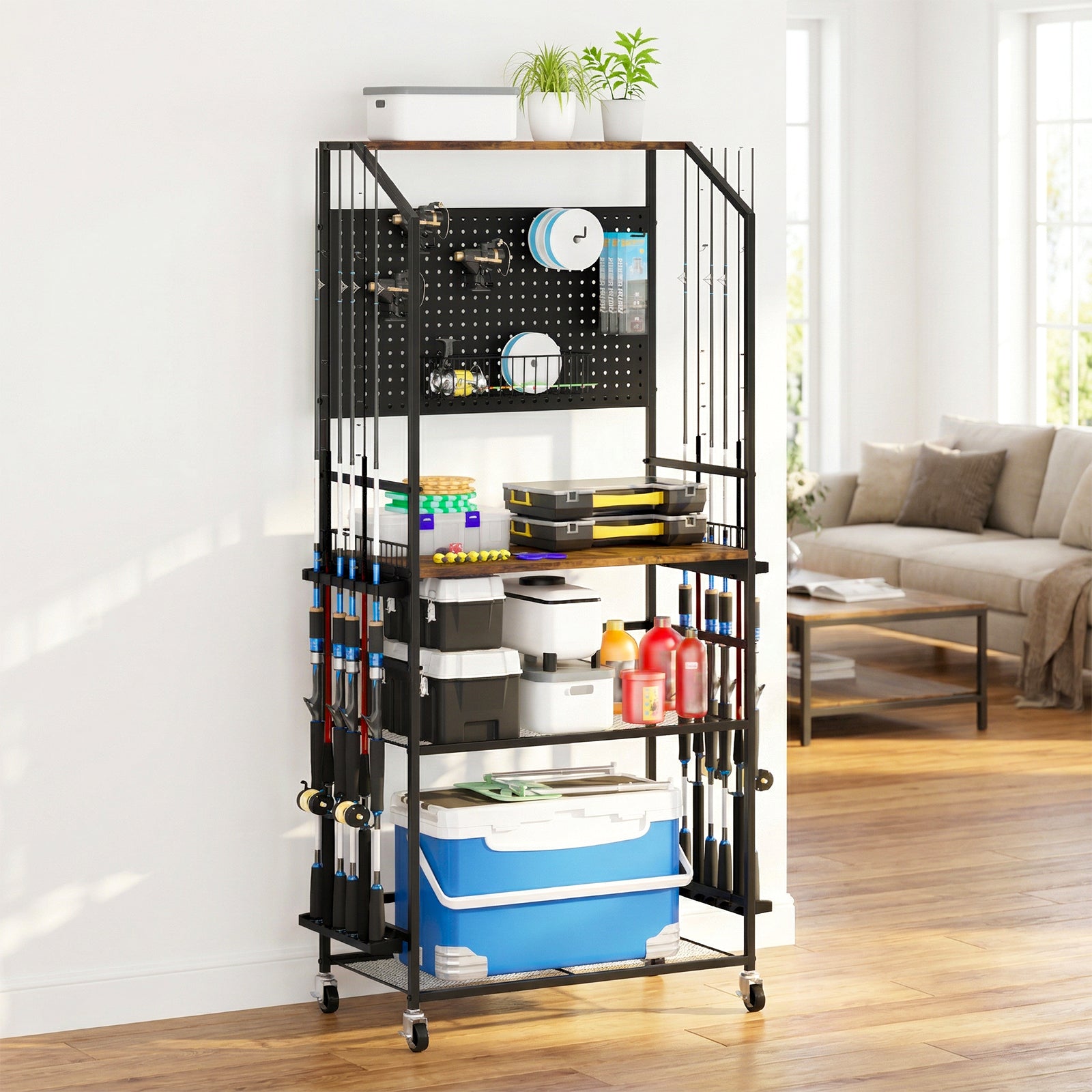 interior fishing rod holder Advwin 4-Tier Heavy Duty Fishing Rod Holders