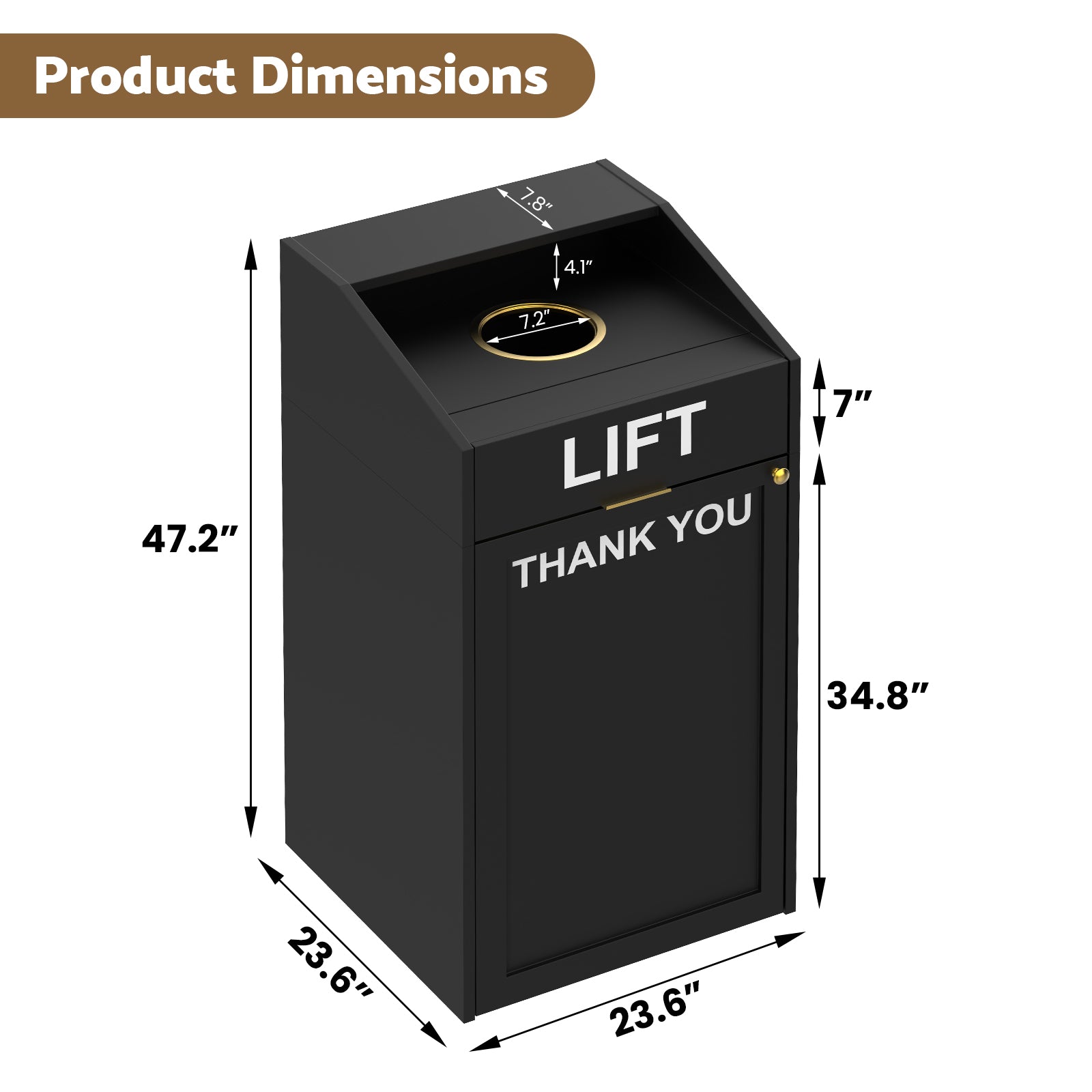 Advwin 40 Gal Commercial Trash Can Cabinet w/ Tray Holder