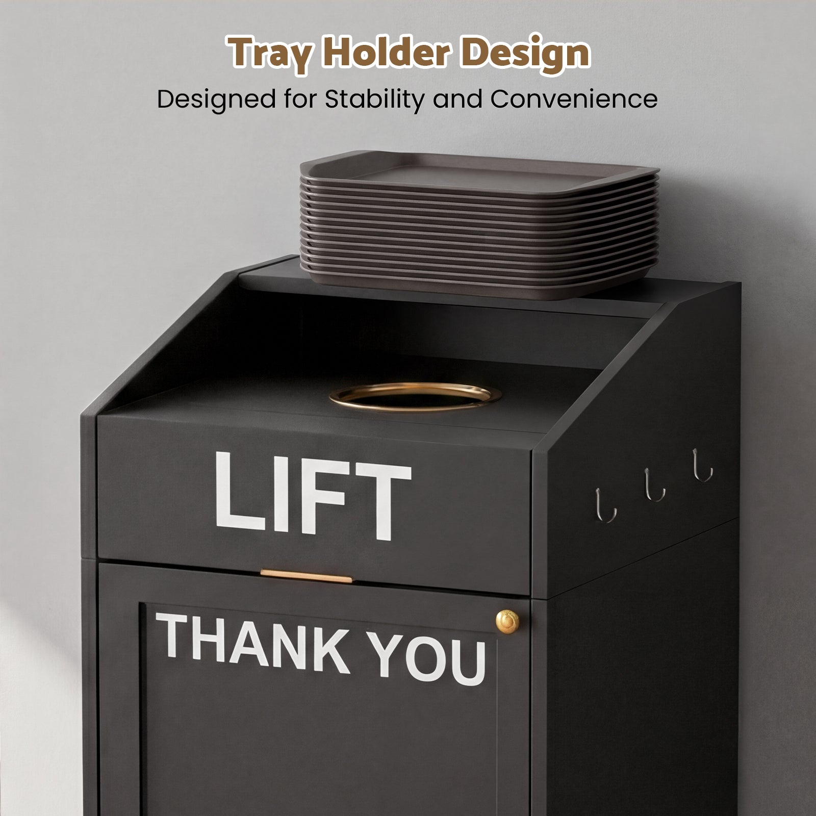 Advwin 40 Gal Commercial Trash Can Cabinet w/ Tray Holder