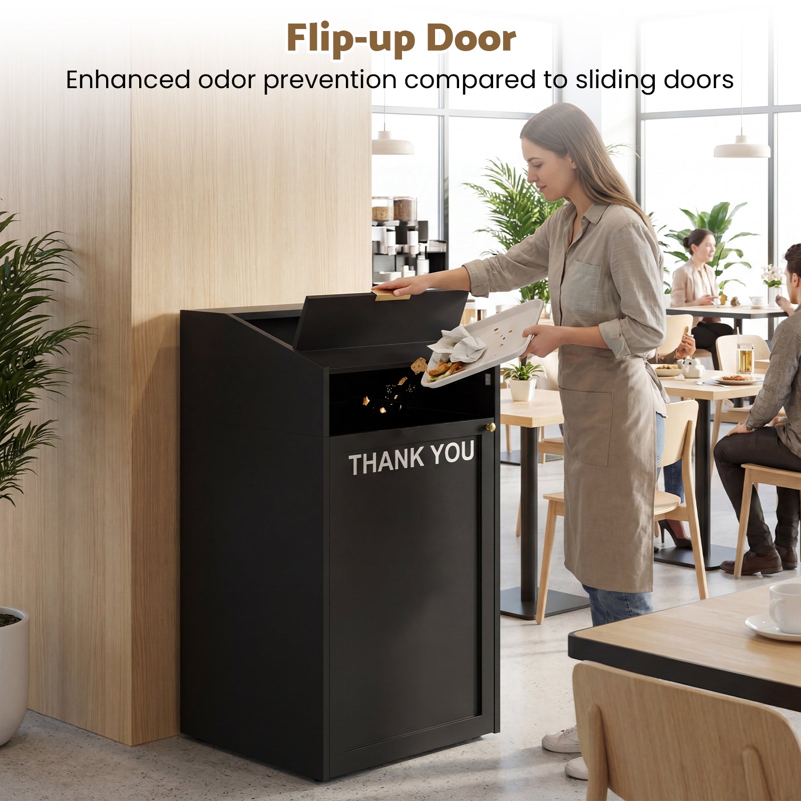 Advwin 40 Gal Commercial Trash Can Cabinet w/ Tray Holder