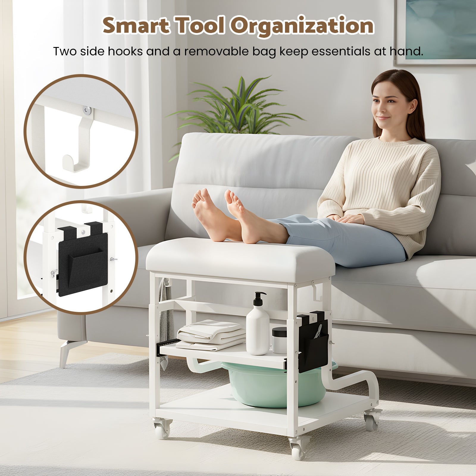 Advwin Pedicure Cart Foot Bath Trolley