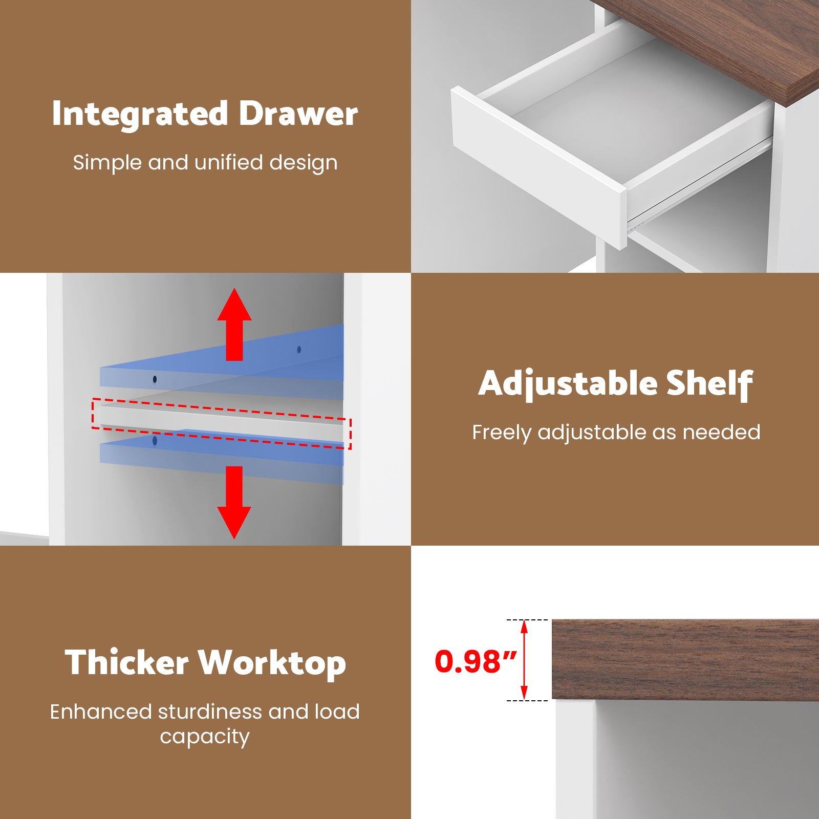 Advwin Coffee Bar Cabinet with Fridge Space