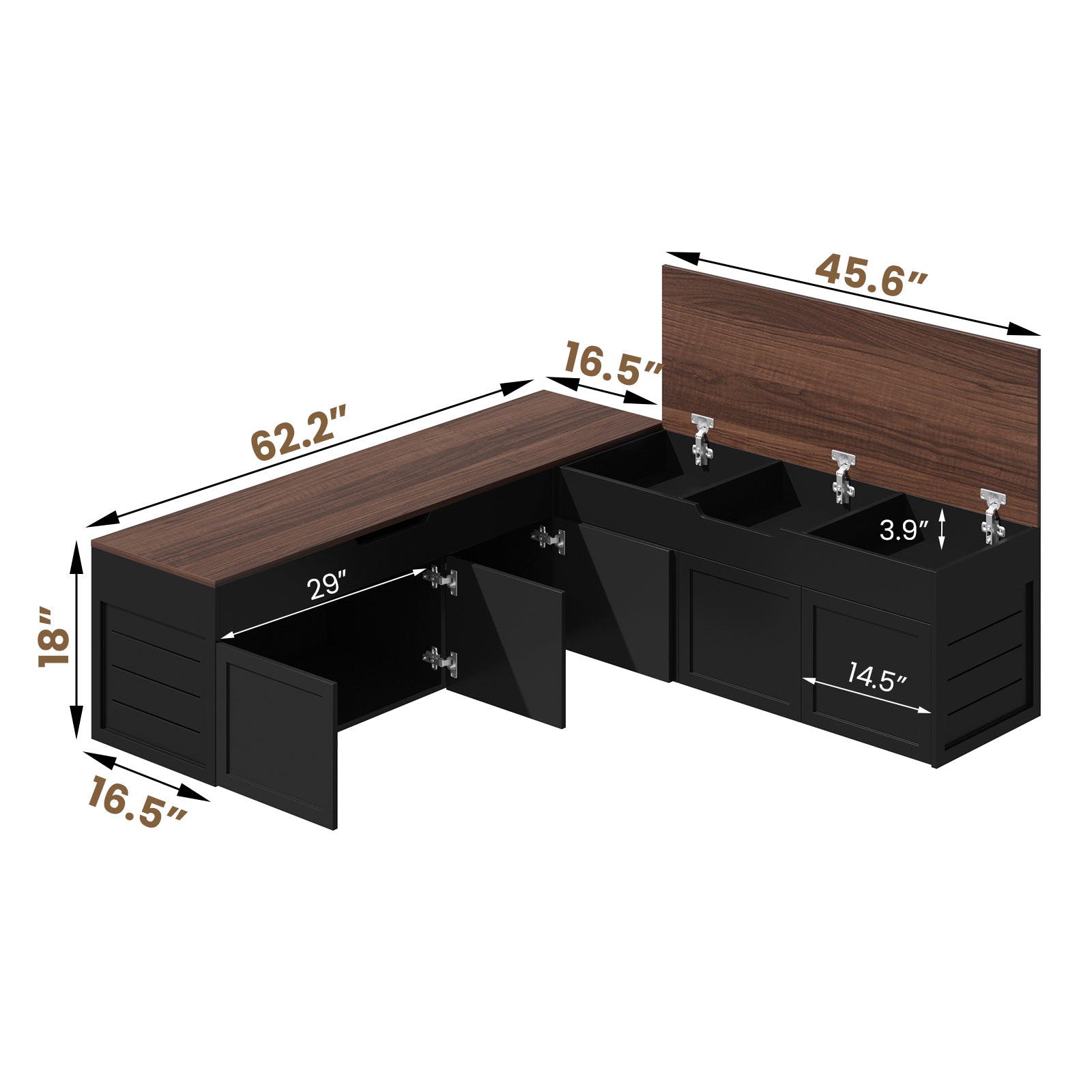 Advwin L-Shaped Corner Storage Bench