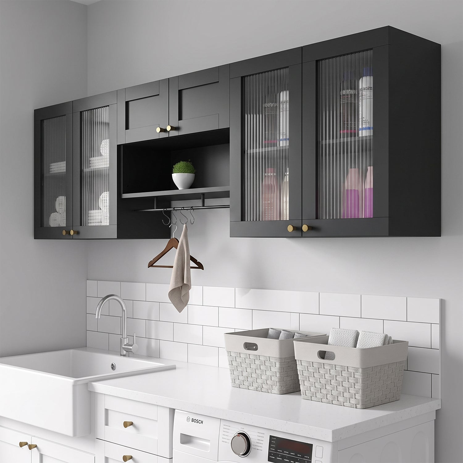 Advwin Wall Mounted Laundry Room Cabinet Set