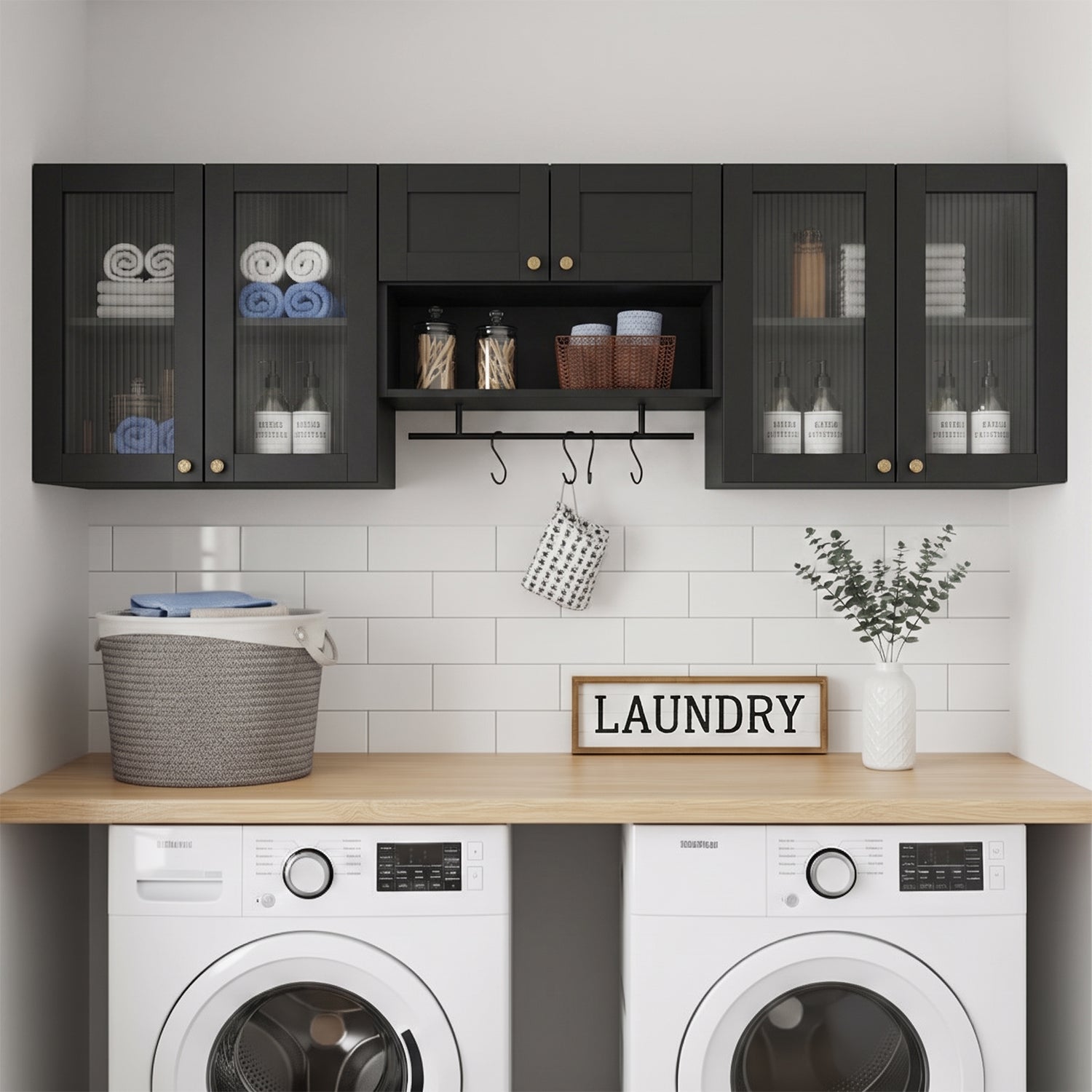 Advwin Wall Mounted Laundry Room Cabinet Set