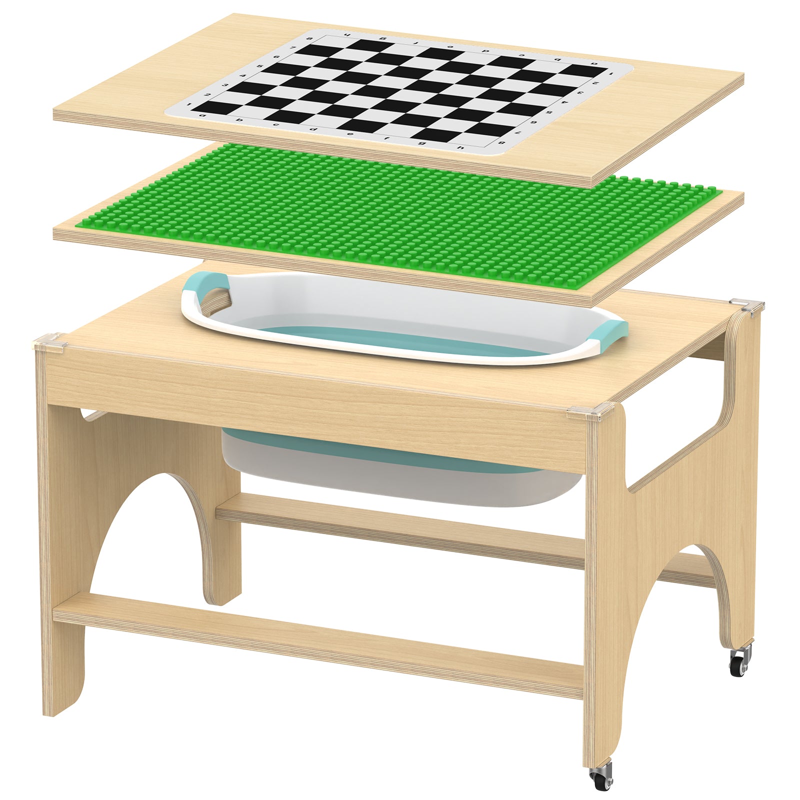 Advwin 5-in-1 Kids Wooden Activity Table