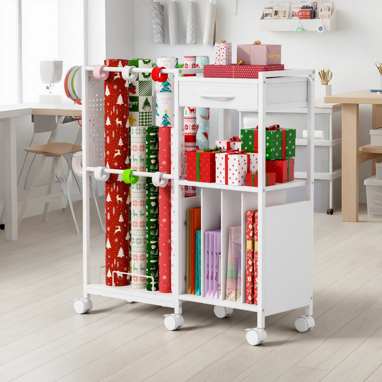 Advwin Wrapping Paper Storage Cart