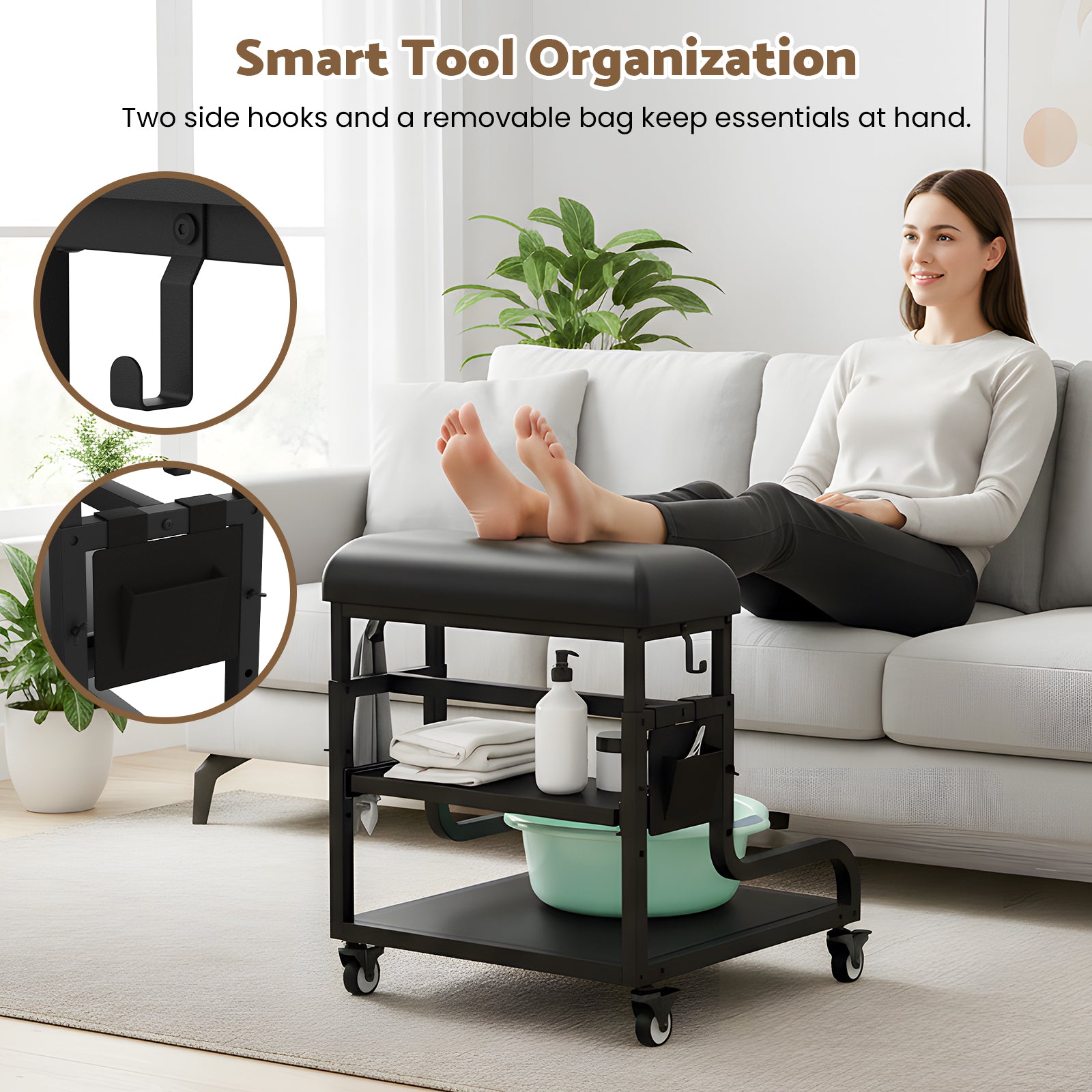 Advwin Pedicure Cart Foot Bath Trolley