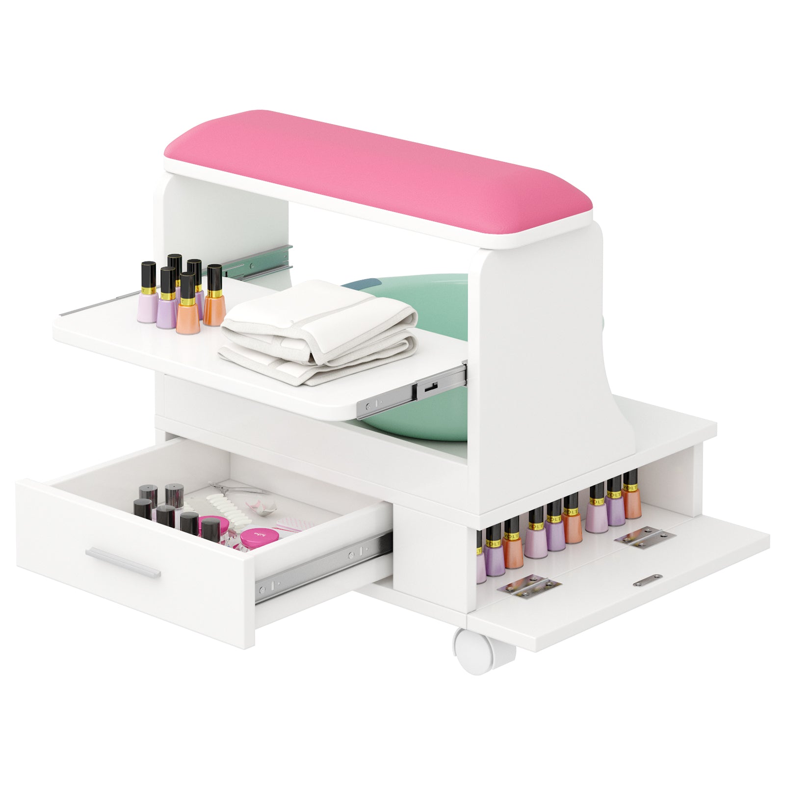 Advwin Portable Pedicure Foot Rest w/Wheels