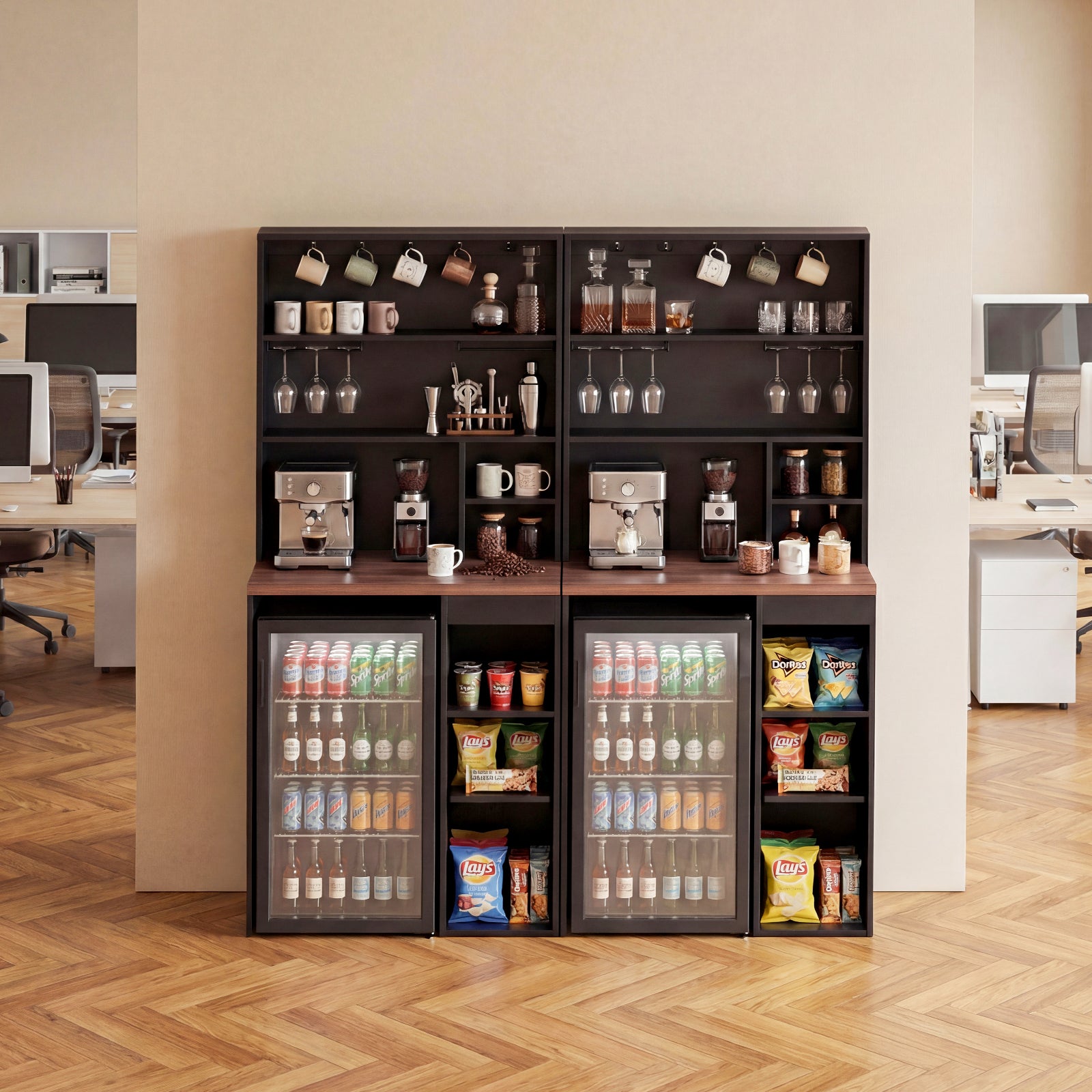 Advwin 8-Tier Tall Home Coffee Bar Cabinet