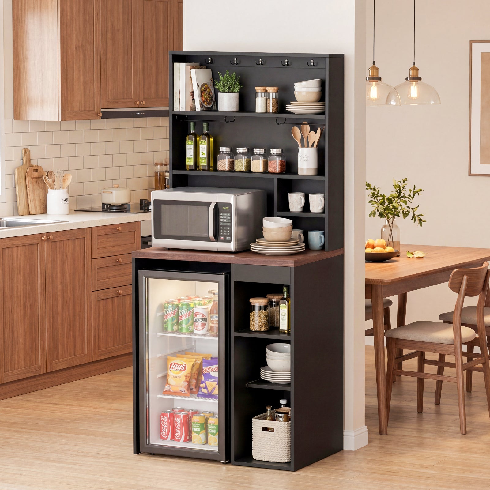Advwin 8-Tier Tall Home Coffee Bar Cabinet