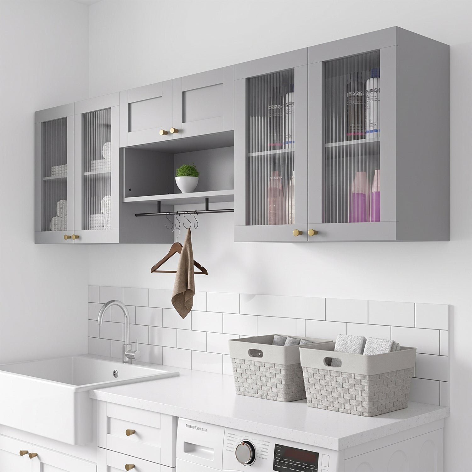 Advwin Wall Mounted Laundry Room Cabinet Set