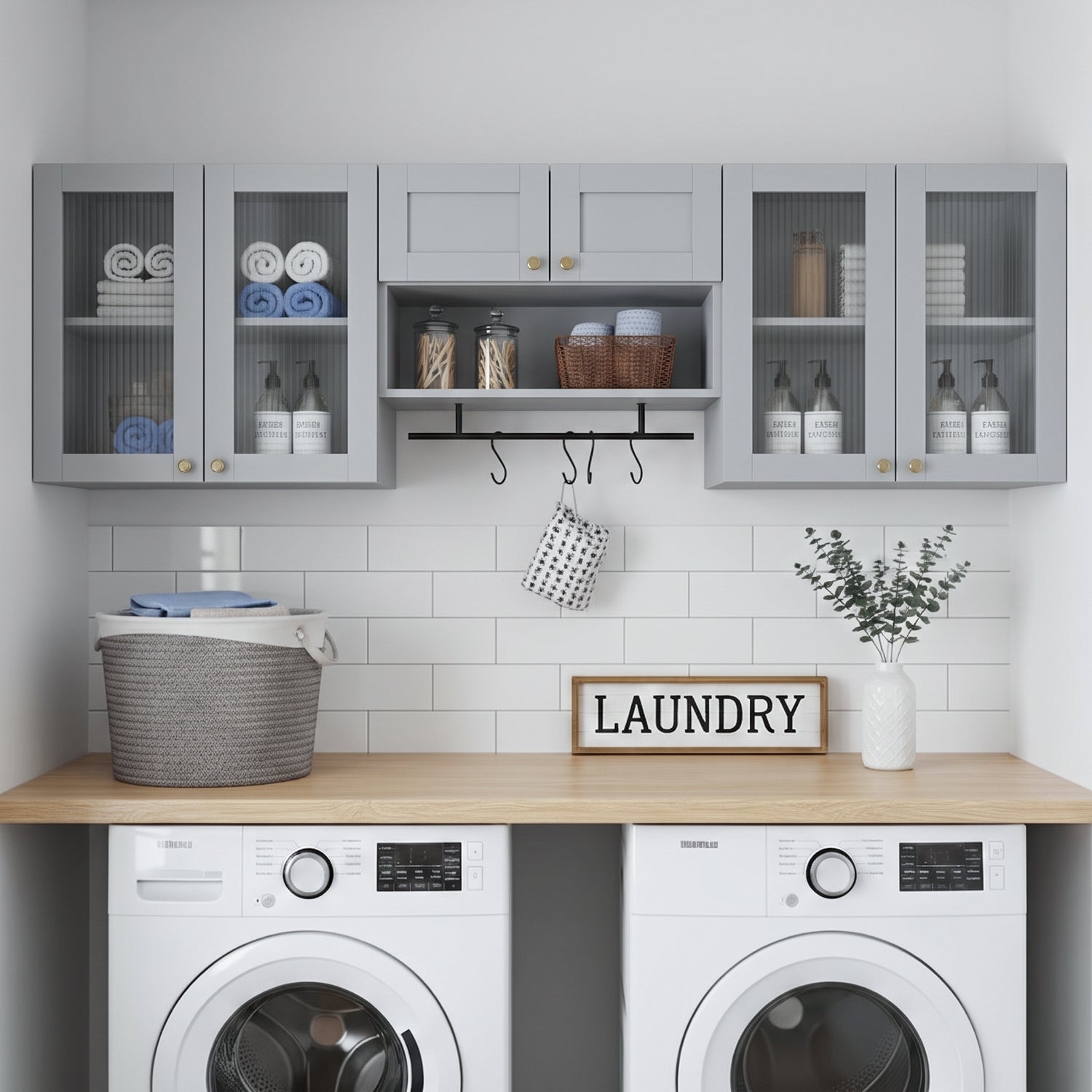 Advwin Wall Mounted Laundry Room Cabinet Set